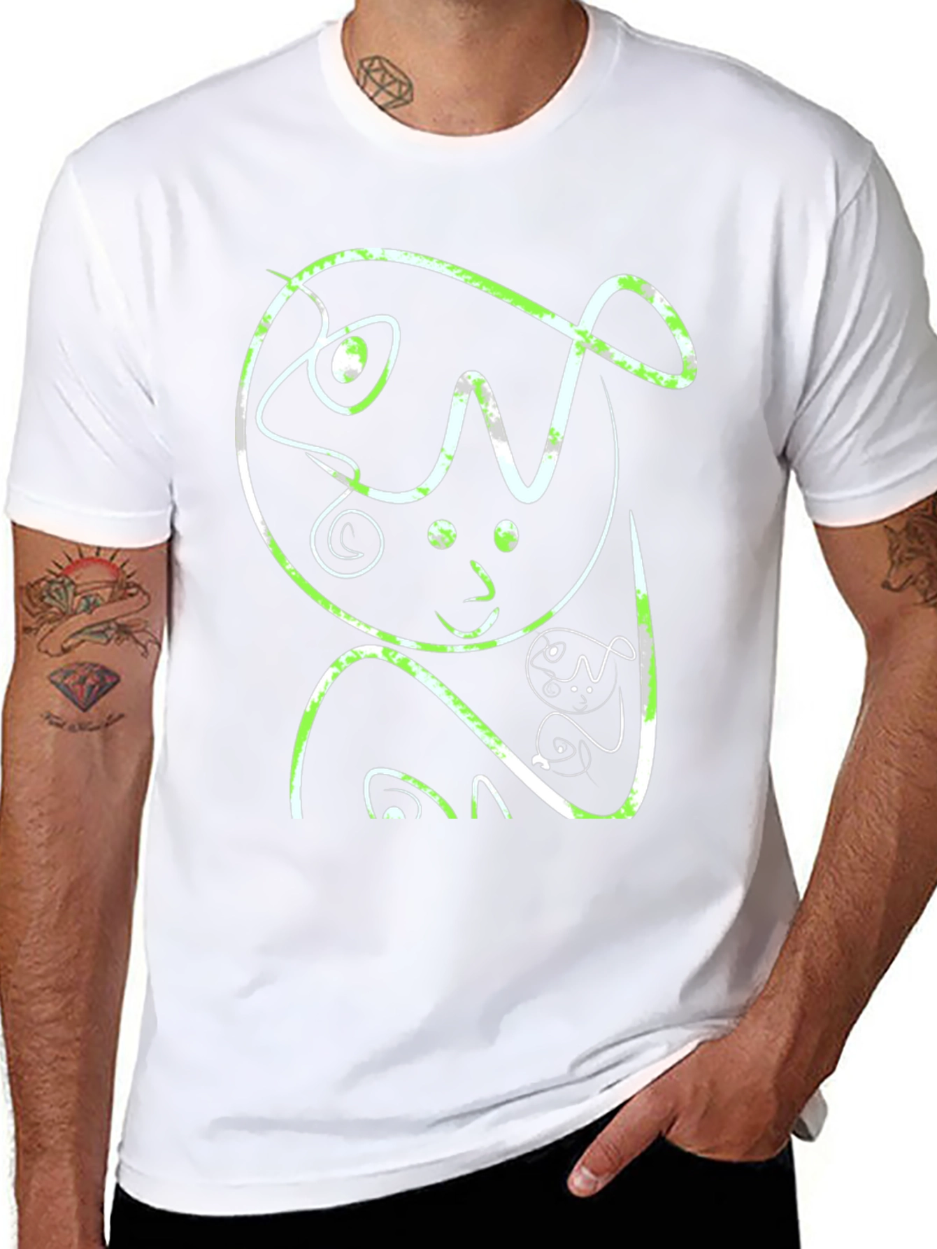 Abstract Graphic Print Black Casual T-Shirt