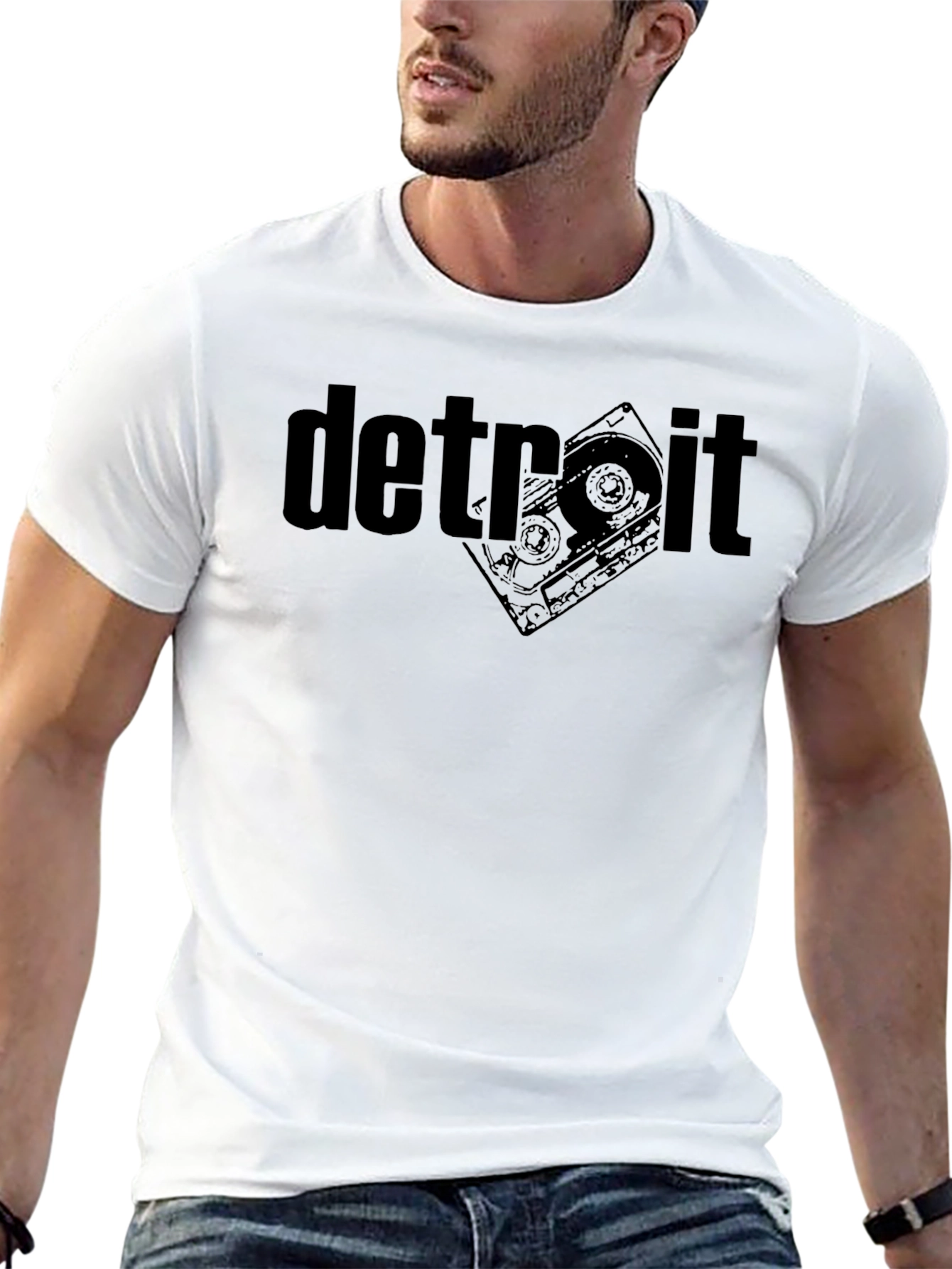Detroit Cassette Tape Graphic Tee - Classic Black T-Shirt