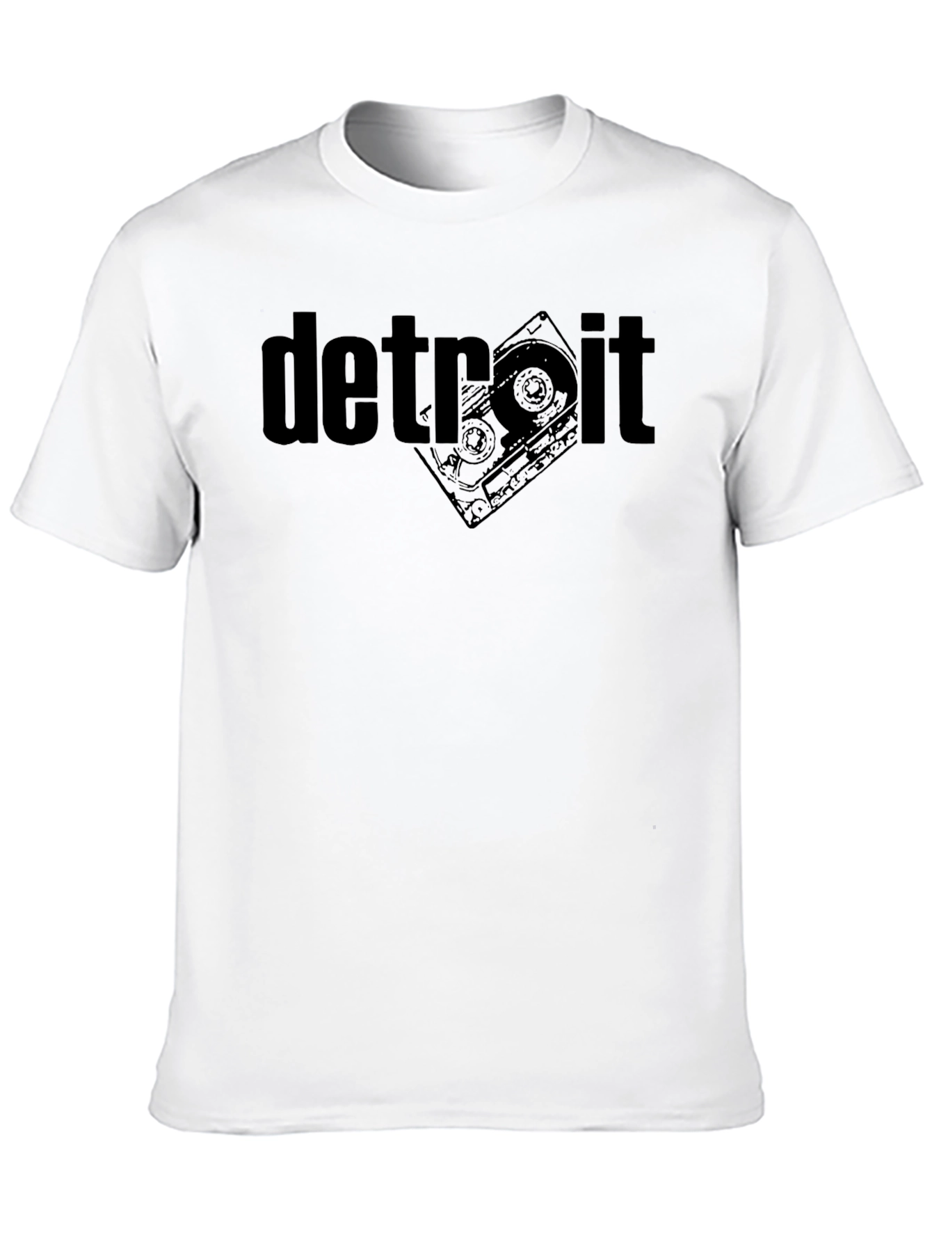 Detroit Cassette Tape Graphic Tee - Classic Black T-Shirt