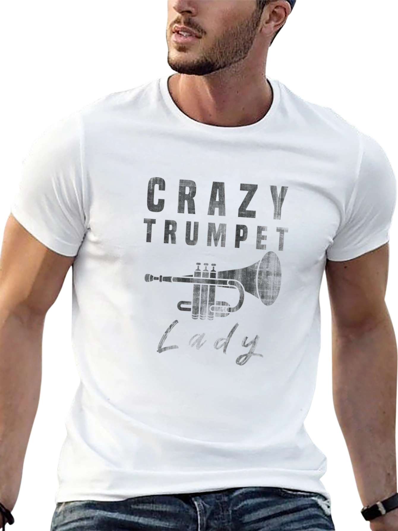 Crazy Trumpet Lady T-Shirt - Musician Tee