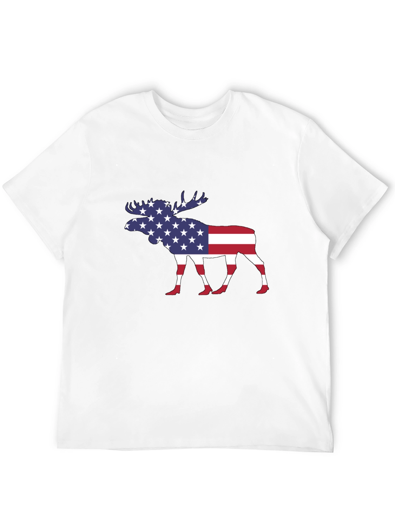 American Flag Moose Graphic T-Shirt