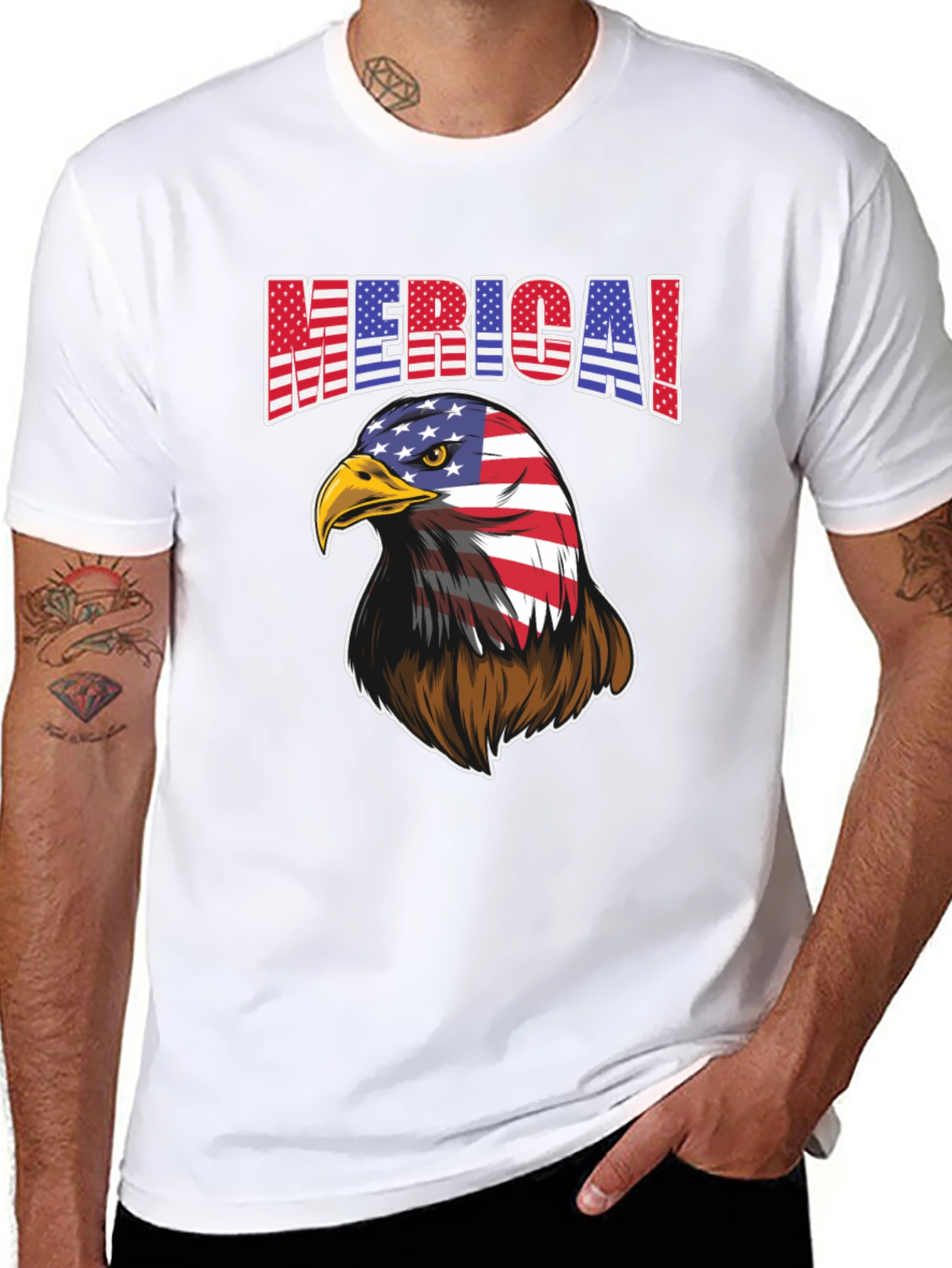 Patriotic Eagle Graphic T-Shirt - American Pride