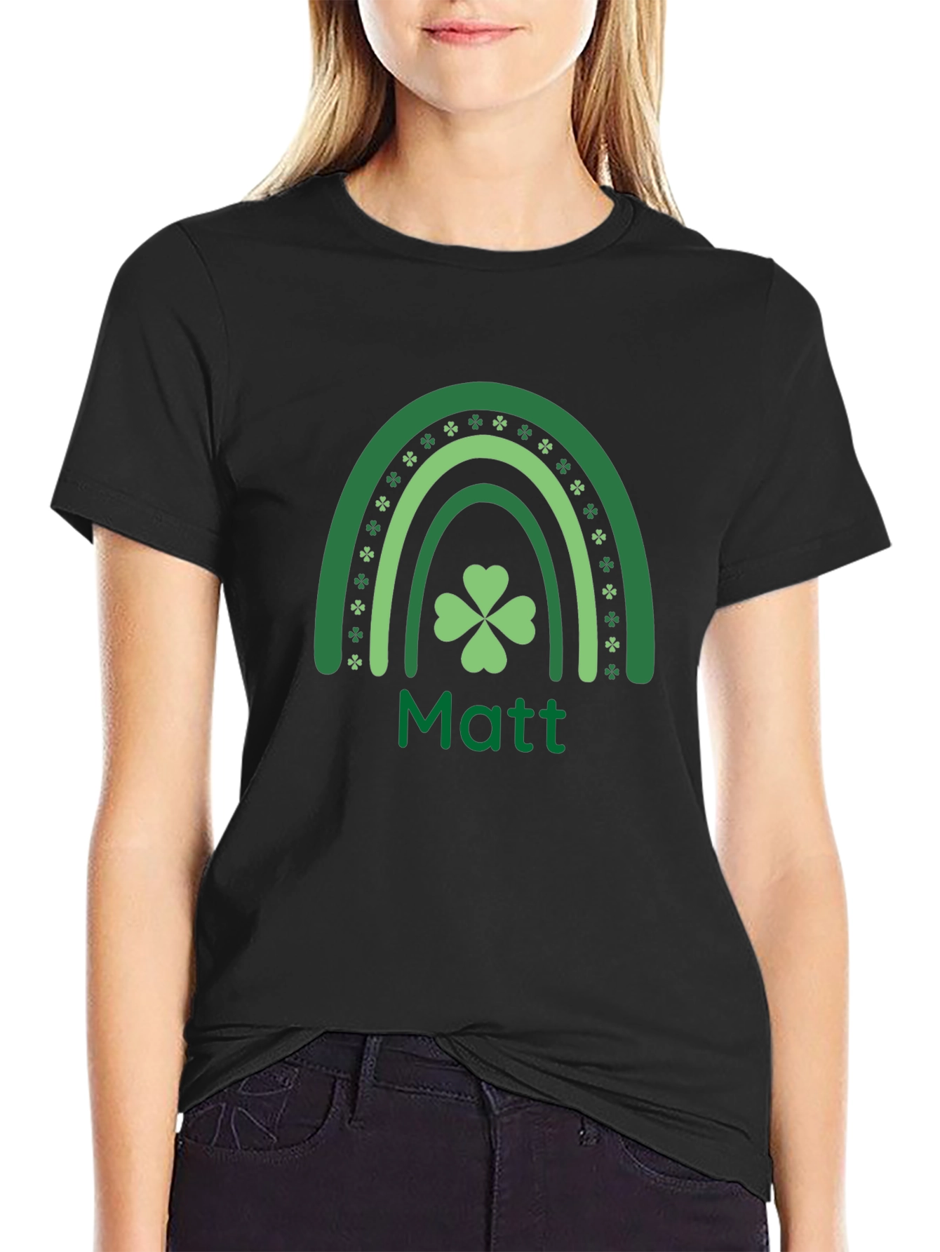 St. Patricks Day Matt Shamrock Rainbow T-Shirt