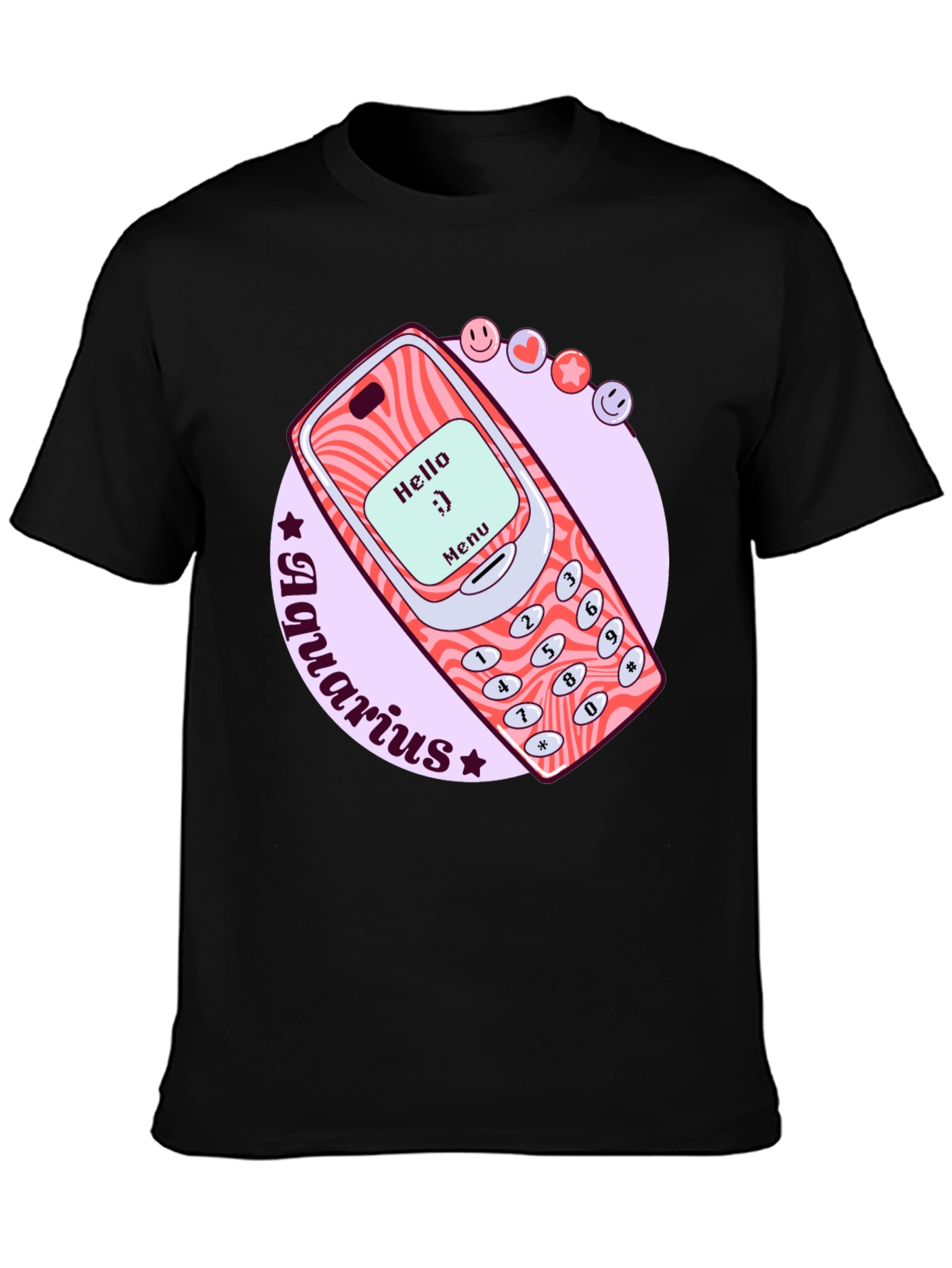 Aquarius Retro Cell Phone T-Shirt