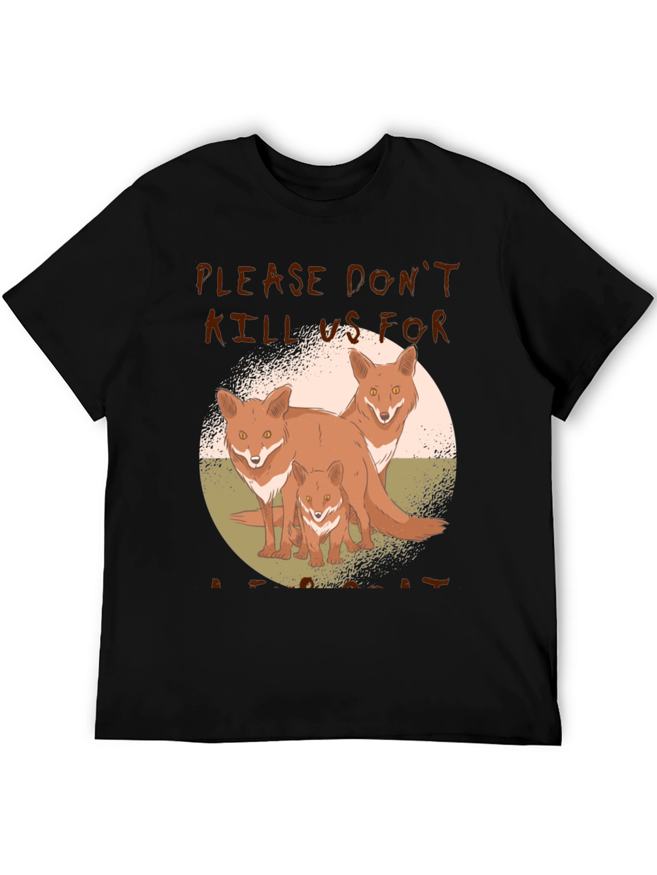 Fox Family Graphic Print Tee - Animal Lover Shirt