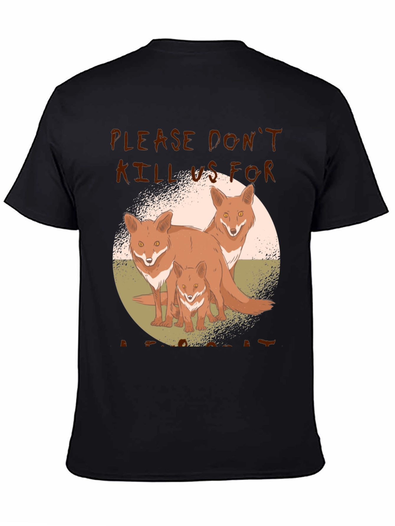 Fox Family Graphic Print Tee - Animal Lover Shirt