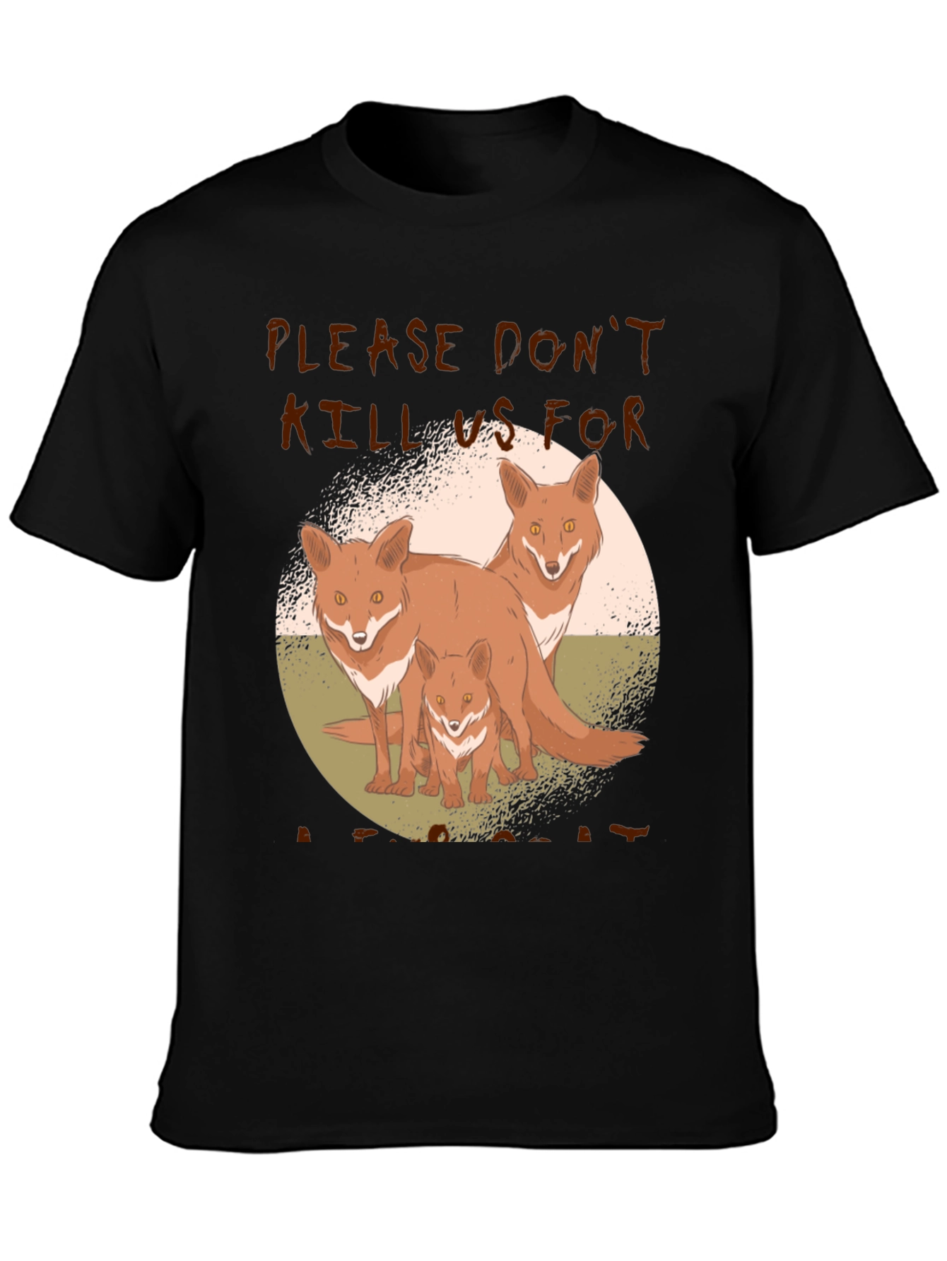 Fox Family Graphic Print Tee - Animal Lover Shirt