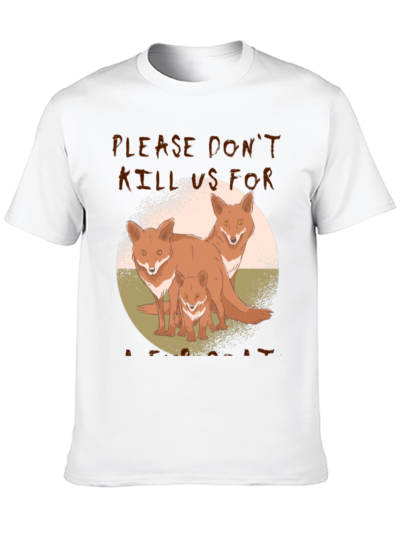 Fox Family Graphic Print Tee - Animal Lover Shirt