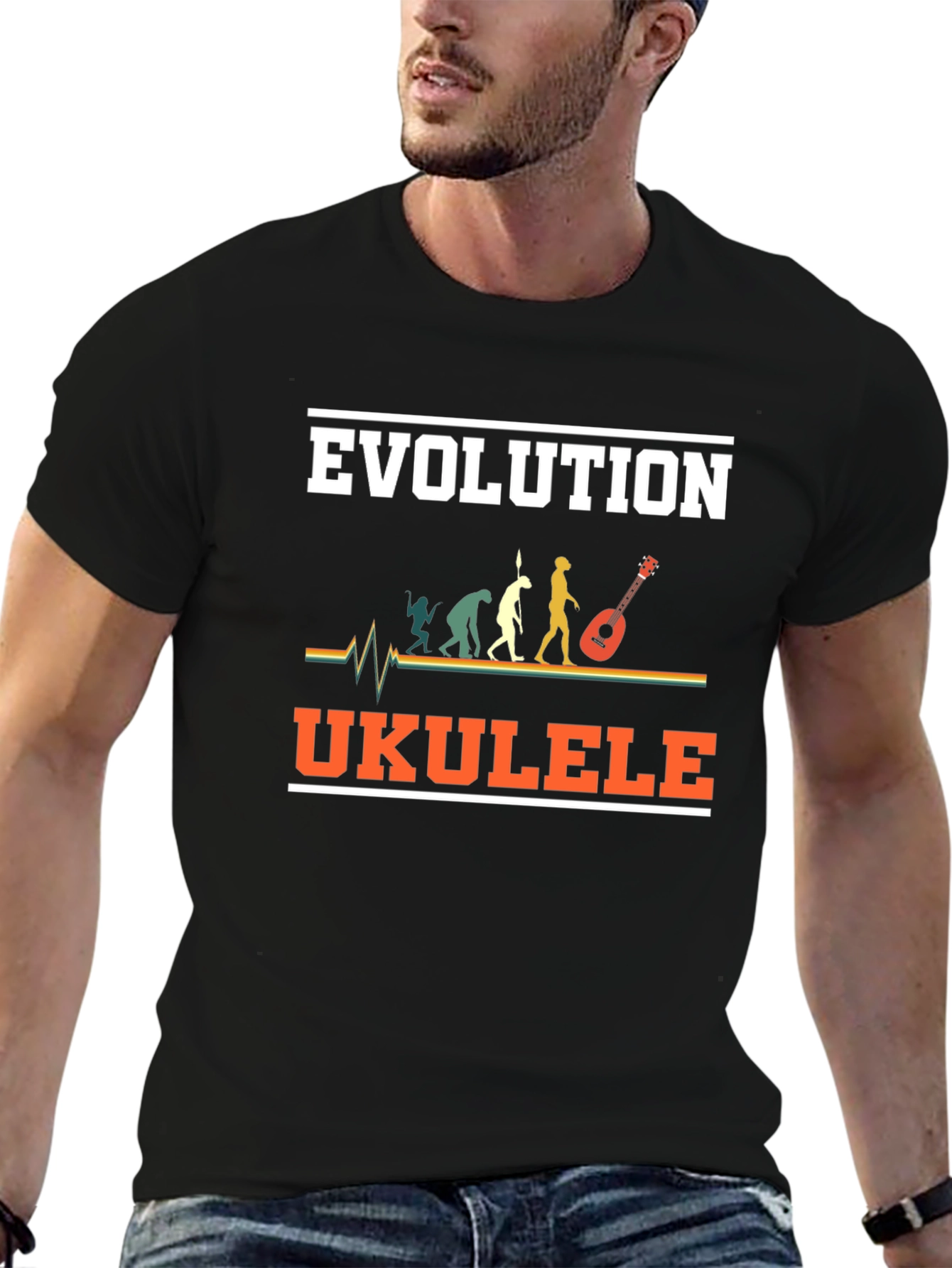 Evolution Ukulele T-Shirt Funny Musician Tee