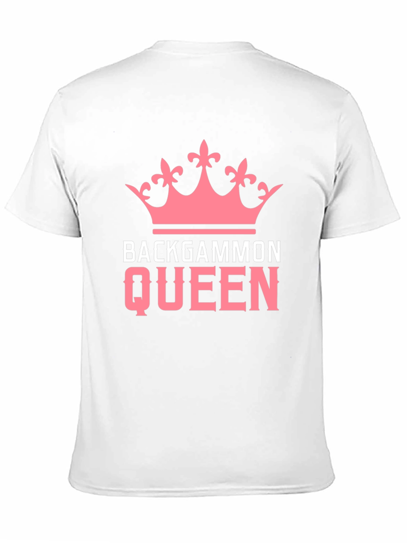 Backgammon Queen T-Shirt - Pink Crown Design