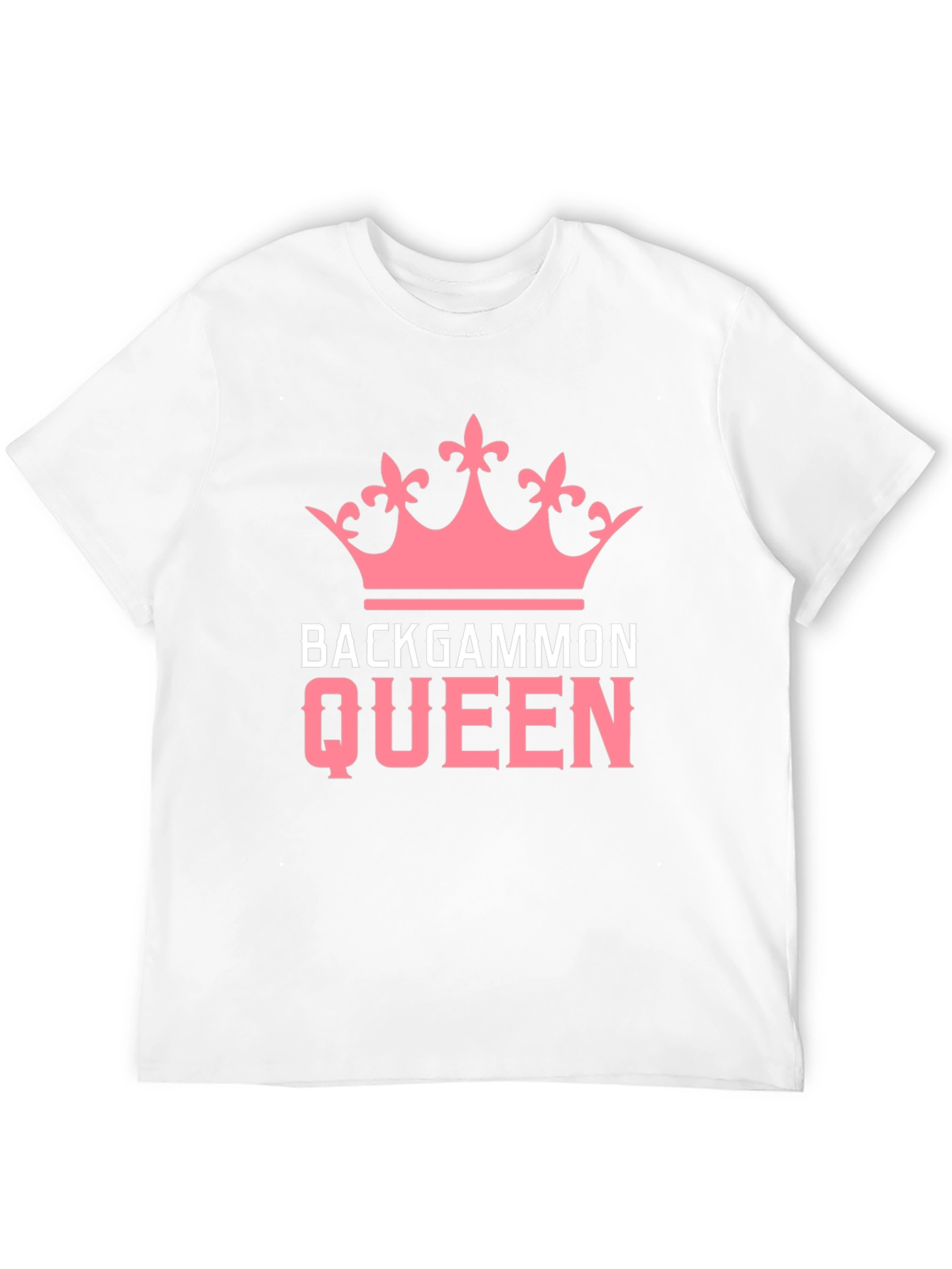 Backgammon Queen T-Shirt - Pink Crown Design