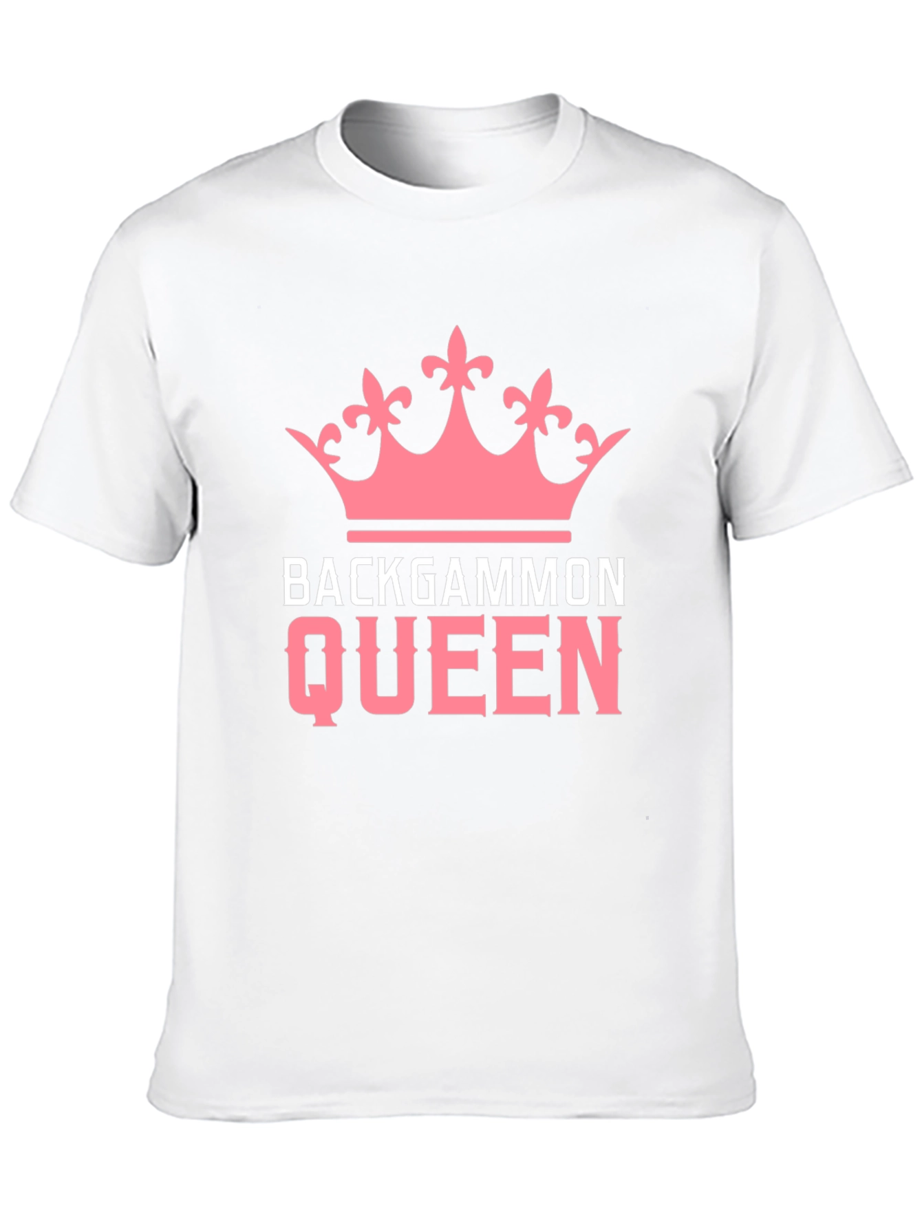 Backgammon Queen T-Shirt - Pink Crown Design