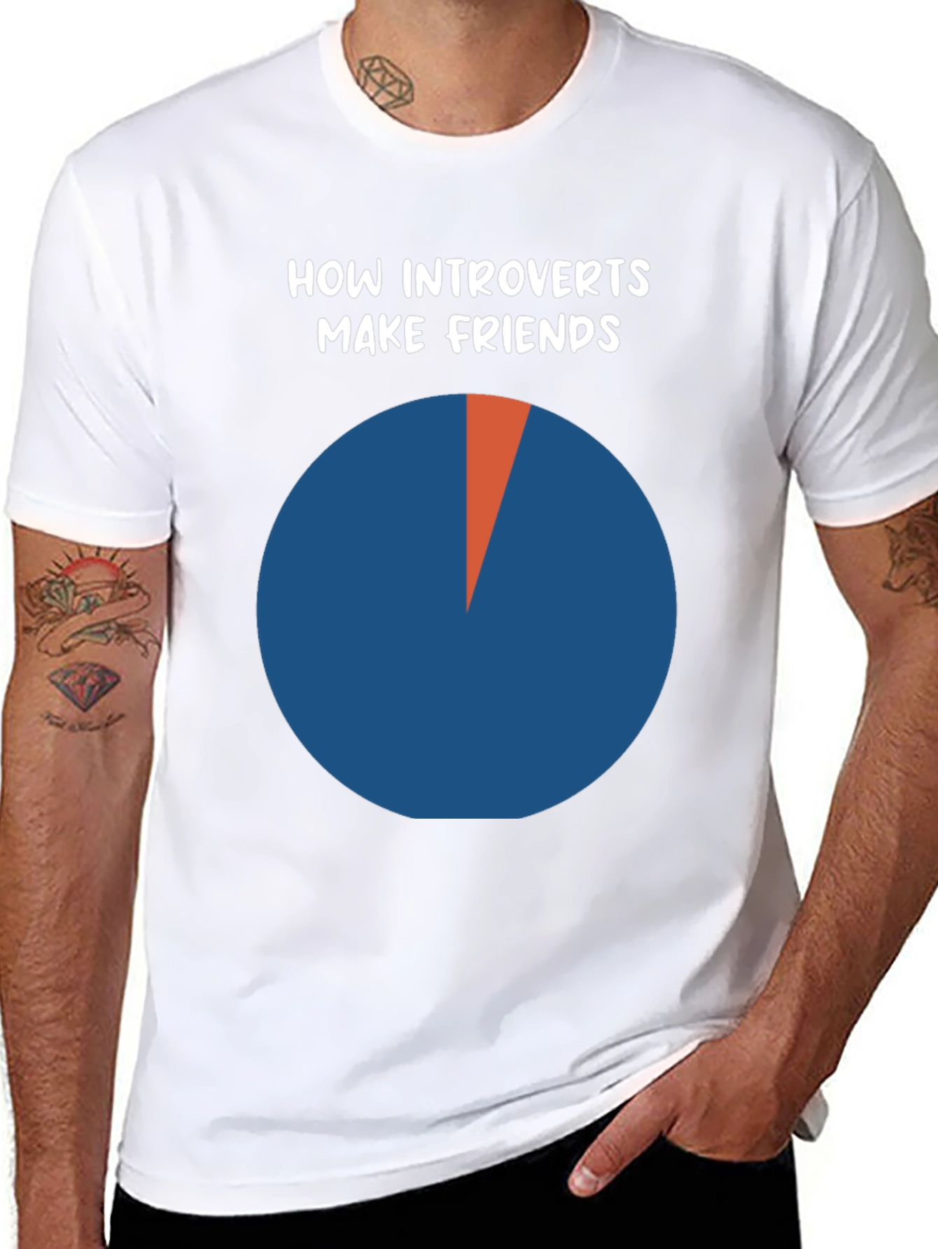 Introvert Friends Pie Chart T-Shirt