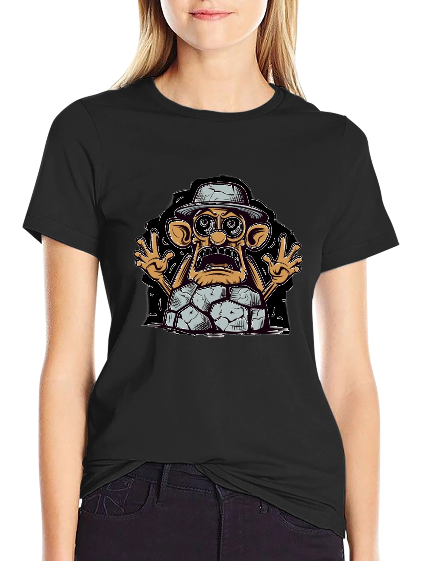 Cartoon Rock Creature T-Shirt