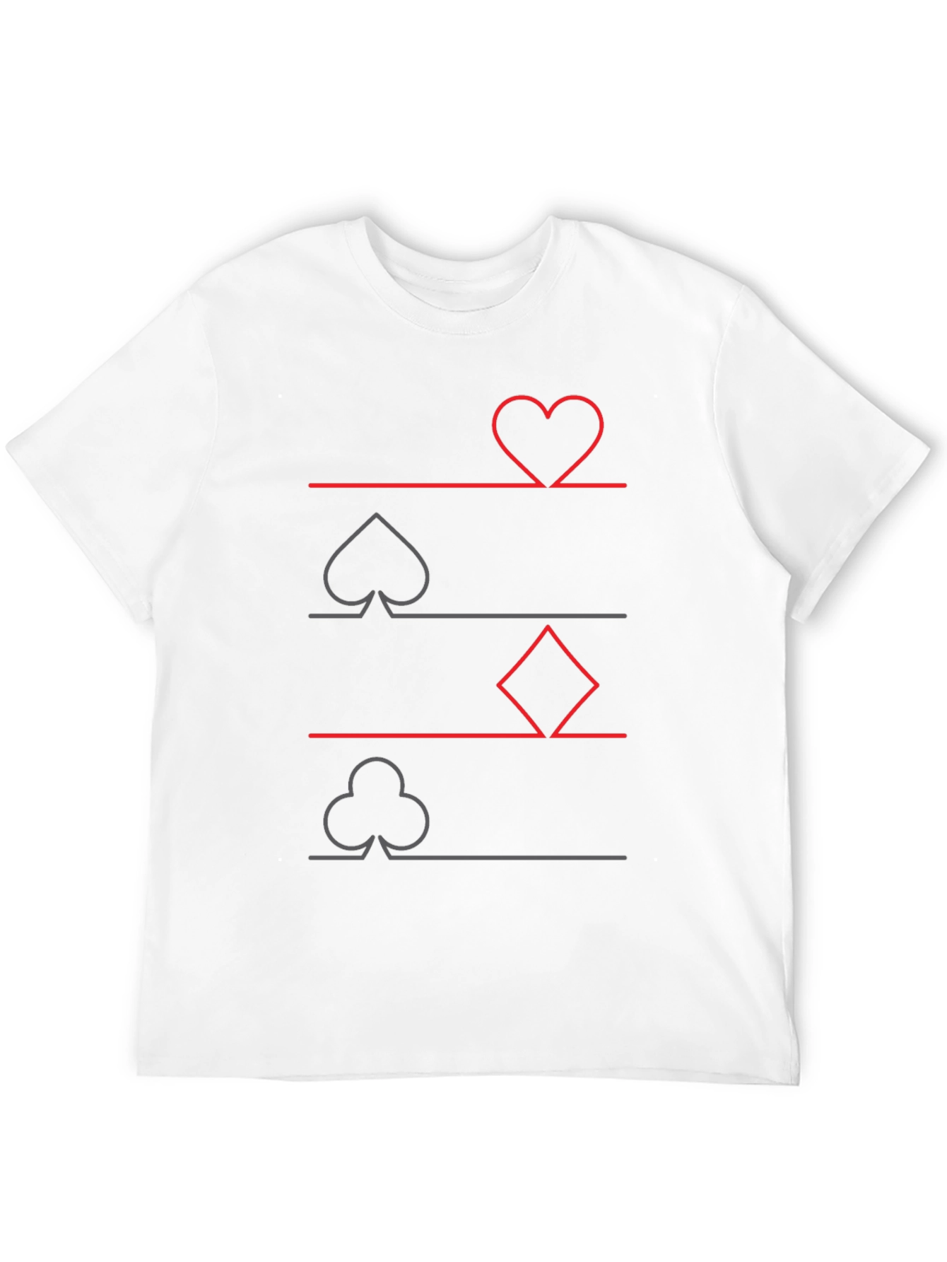 Suits Graphic Tee - Hearts Spades Clubs Diamonds