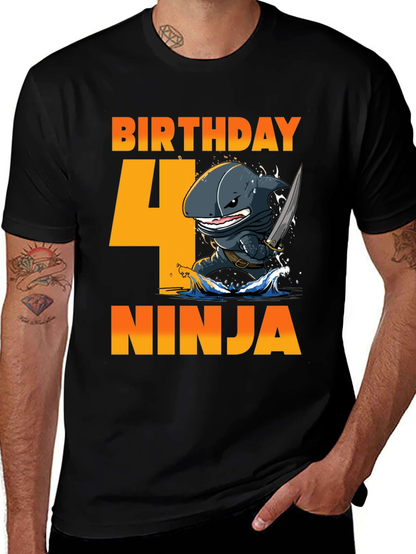 Birthday 4 Ninja Shark T-Shirt