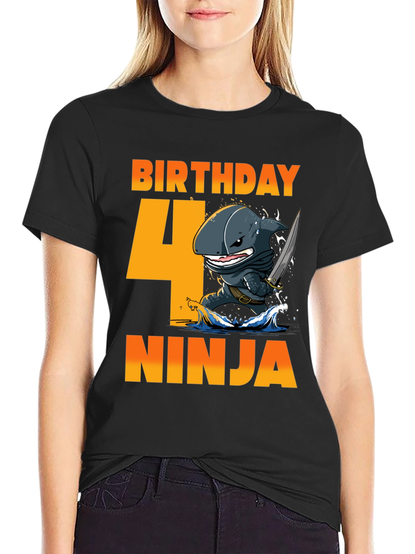 Birthday 4 Ninja Shark T-Shirt