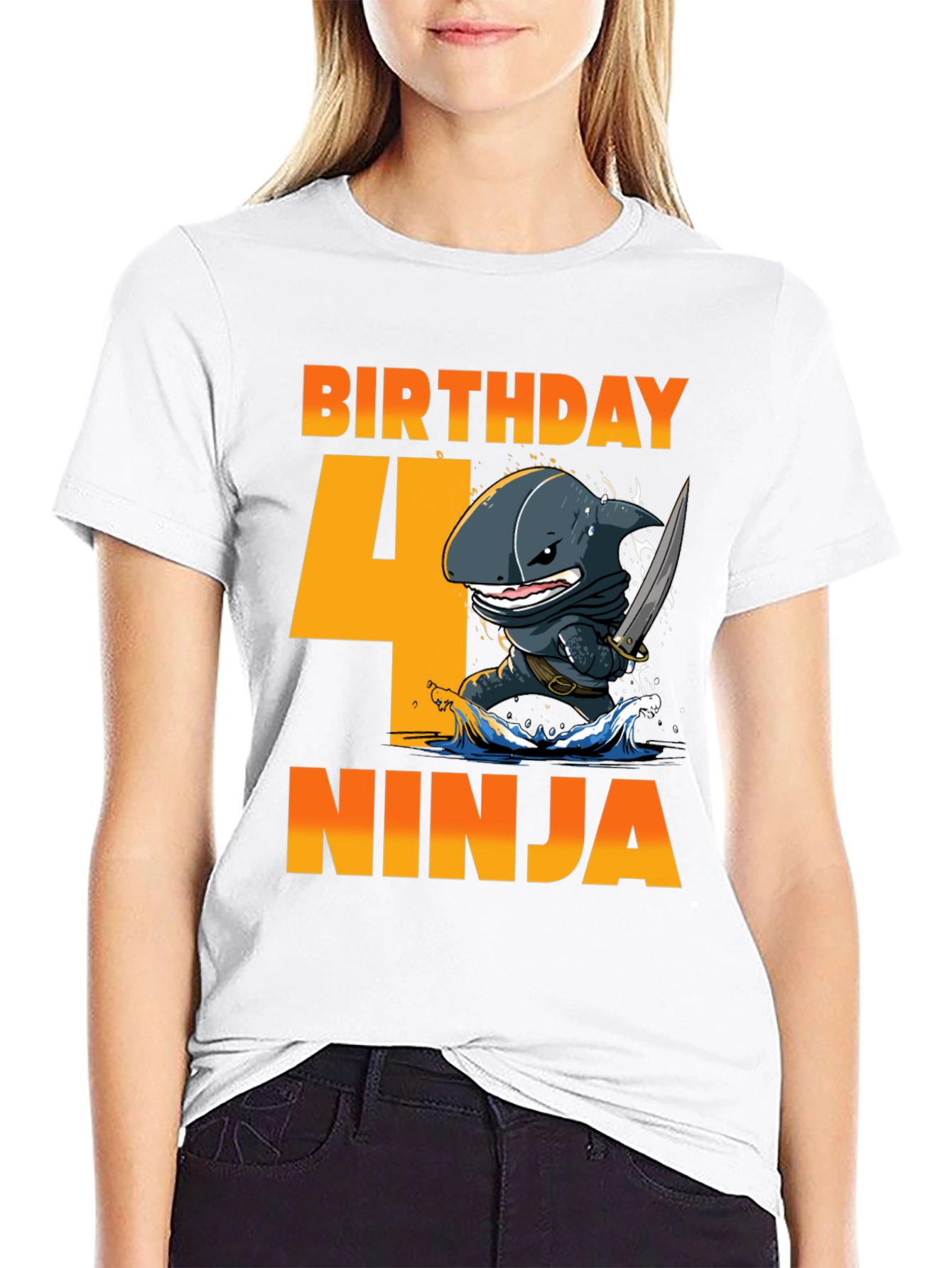 Birthday 4 Ninja Shark T-Shirt