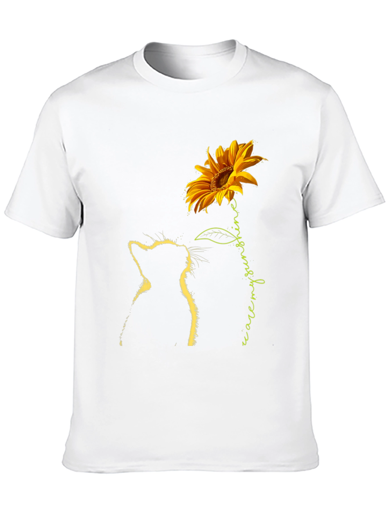 Cat & Sunflower Graphic Tee - Black