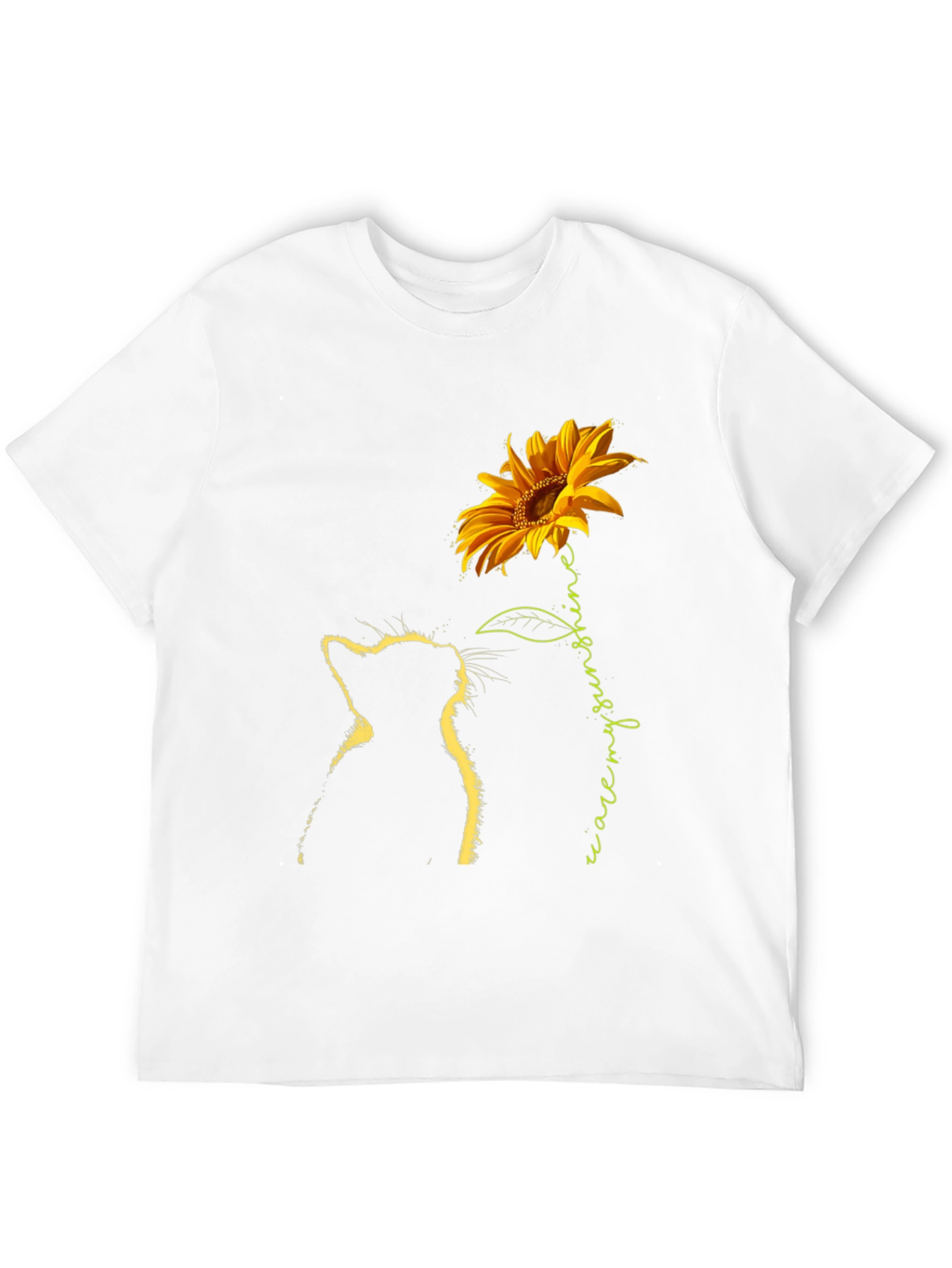 Cat & Sunflower Graphic Tee - Black
