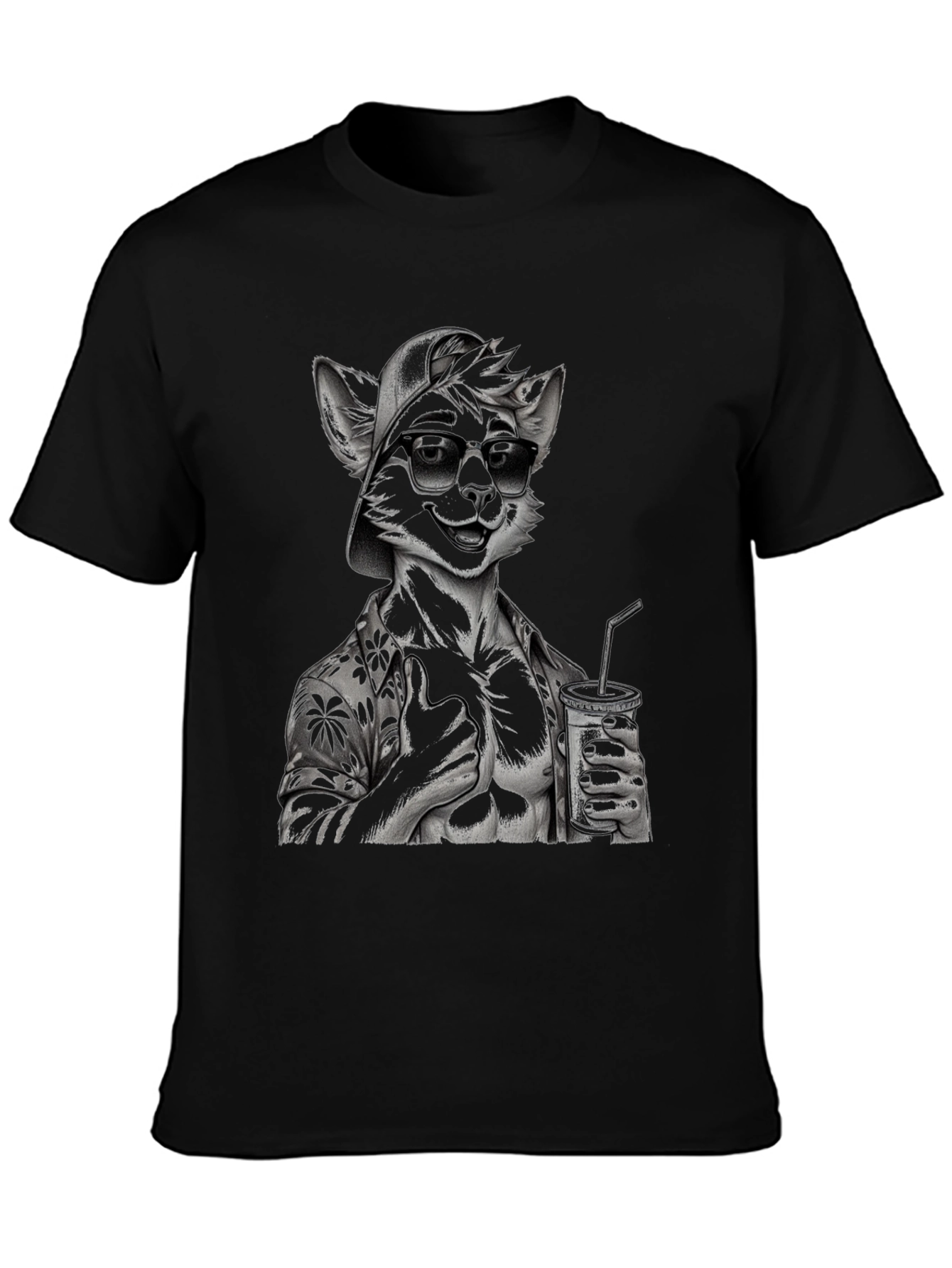 Cool Furry Hawaiian Shirt Graphic Tee