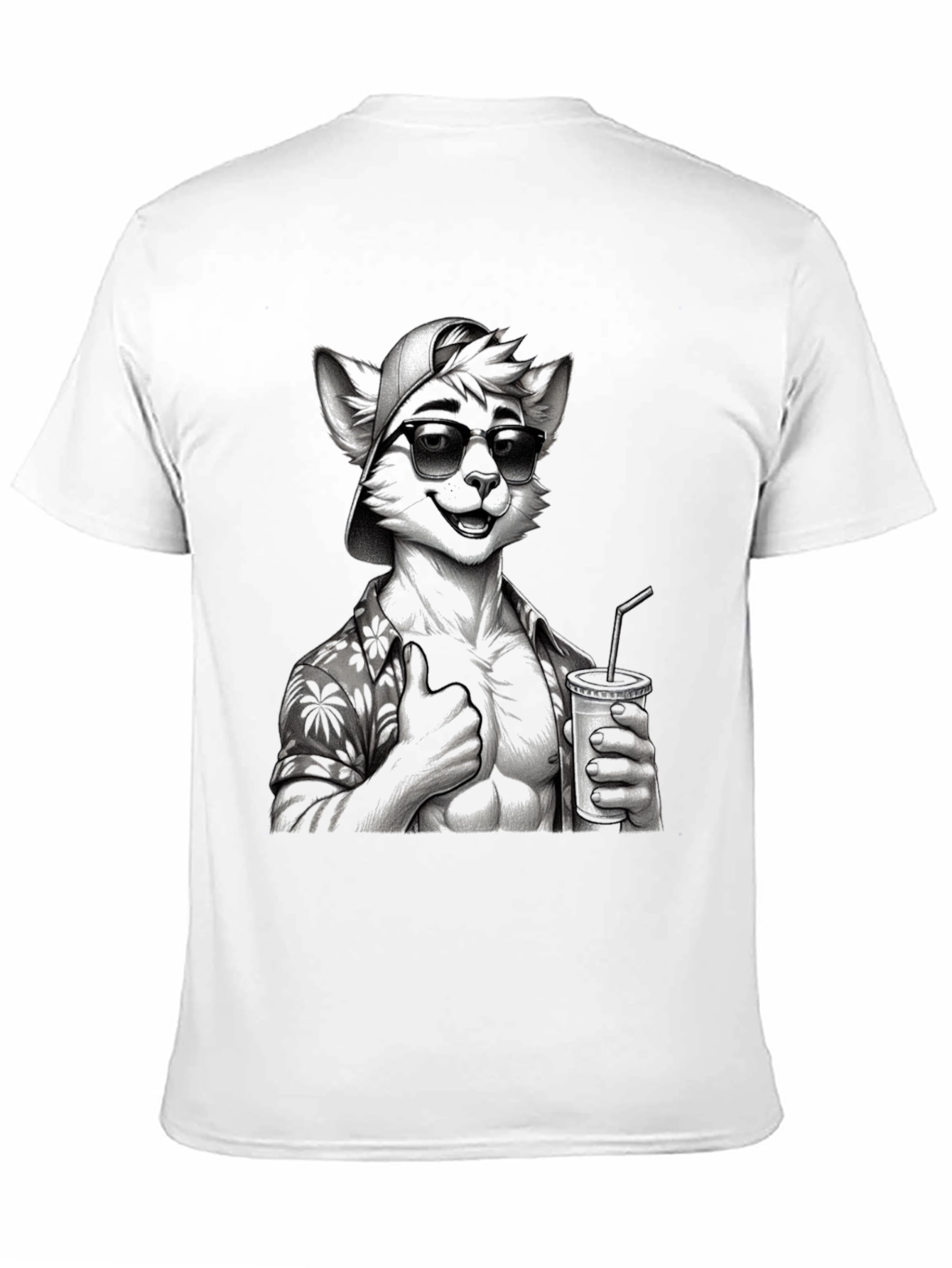 Cool Furry Hawaiian Shirt Graphic Tee
