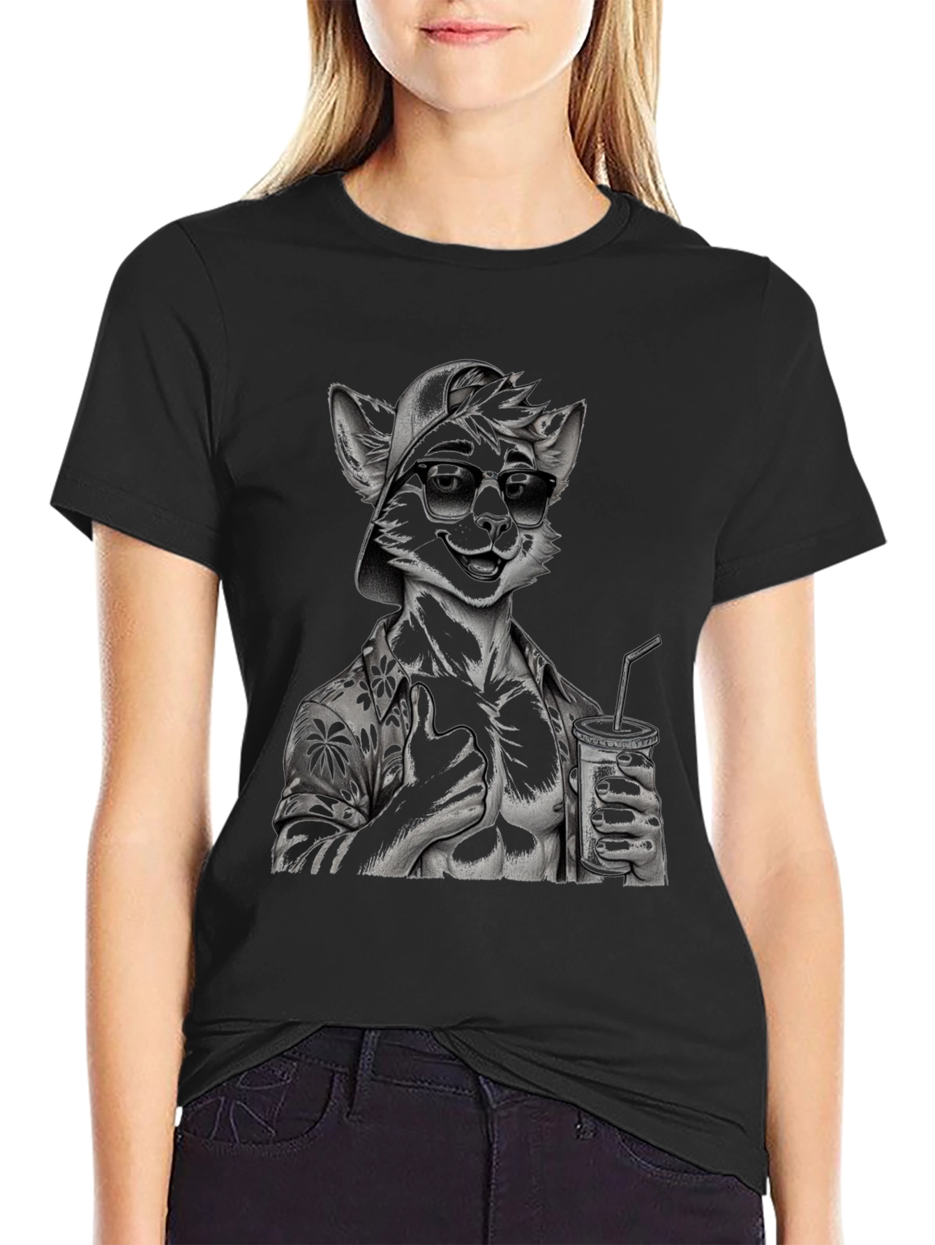 Cool Furry Hawaiian Shirt Graphic Tee