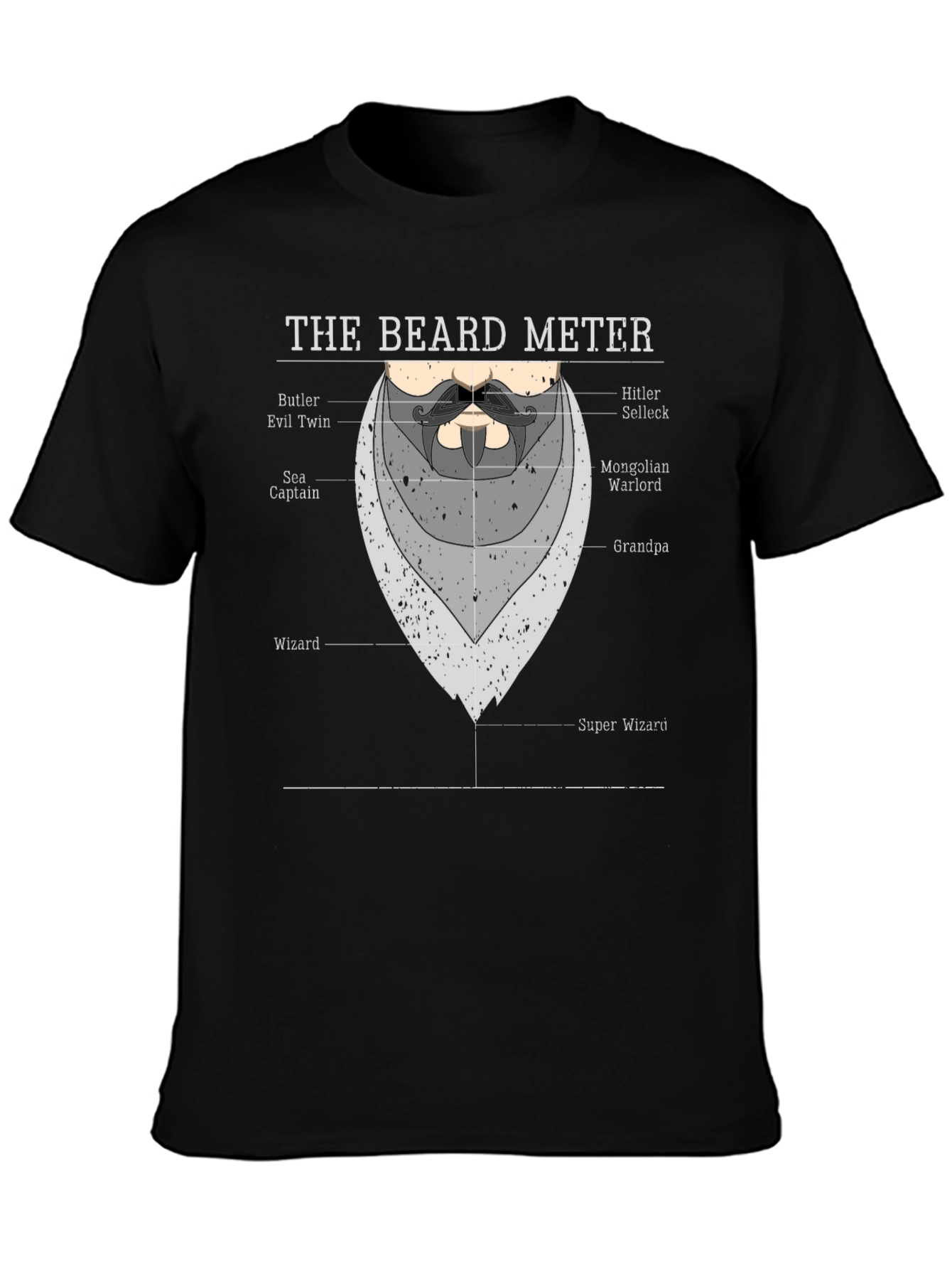 Beard Meter Graphic T-Shirt - Funny Beard Lover Tee