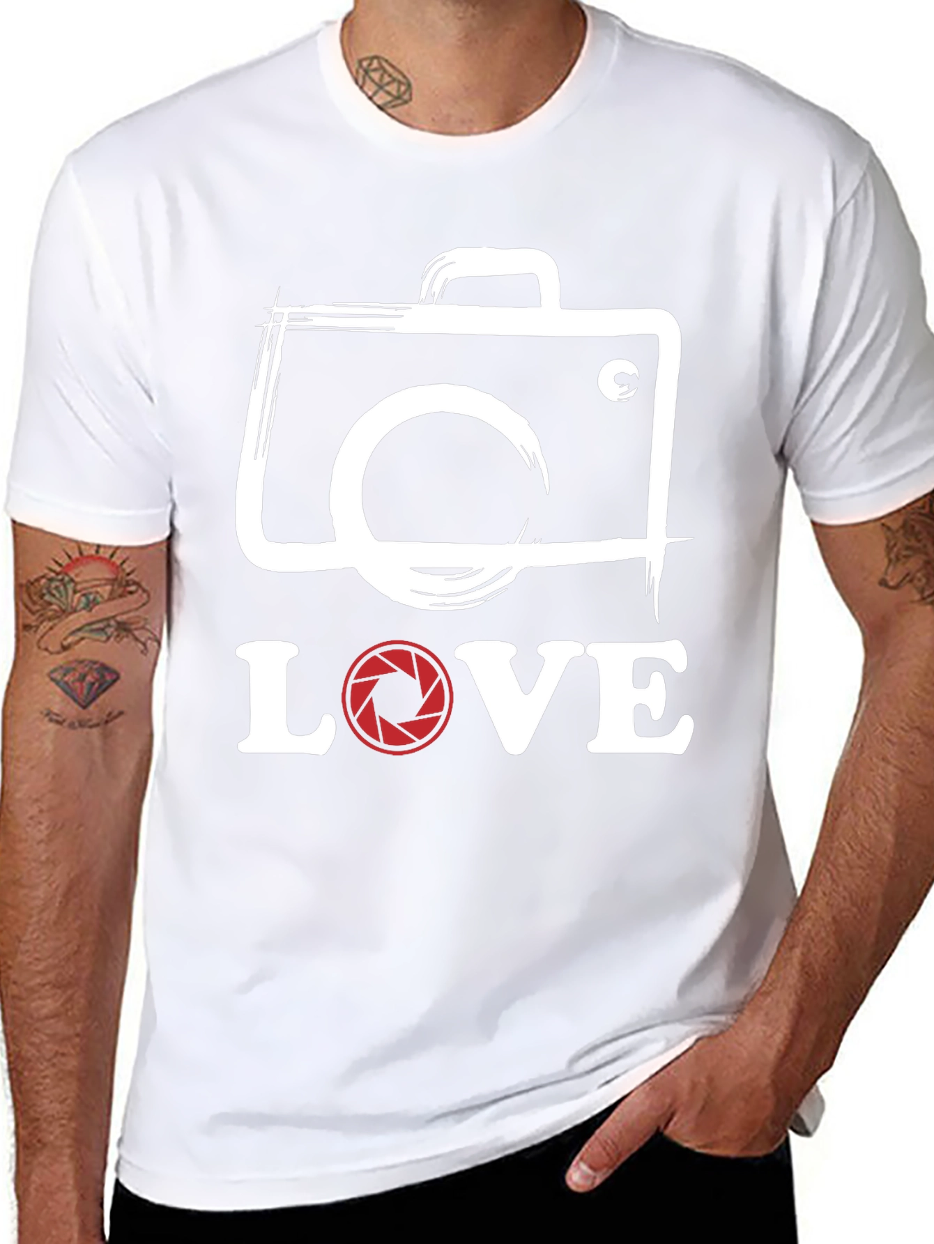 Photographer LOVE T-Shirt - Camera Shutter Design