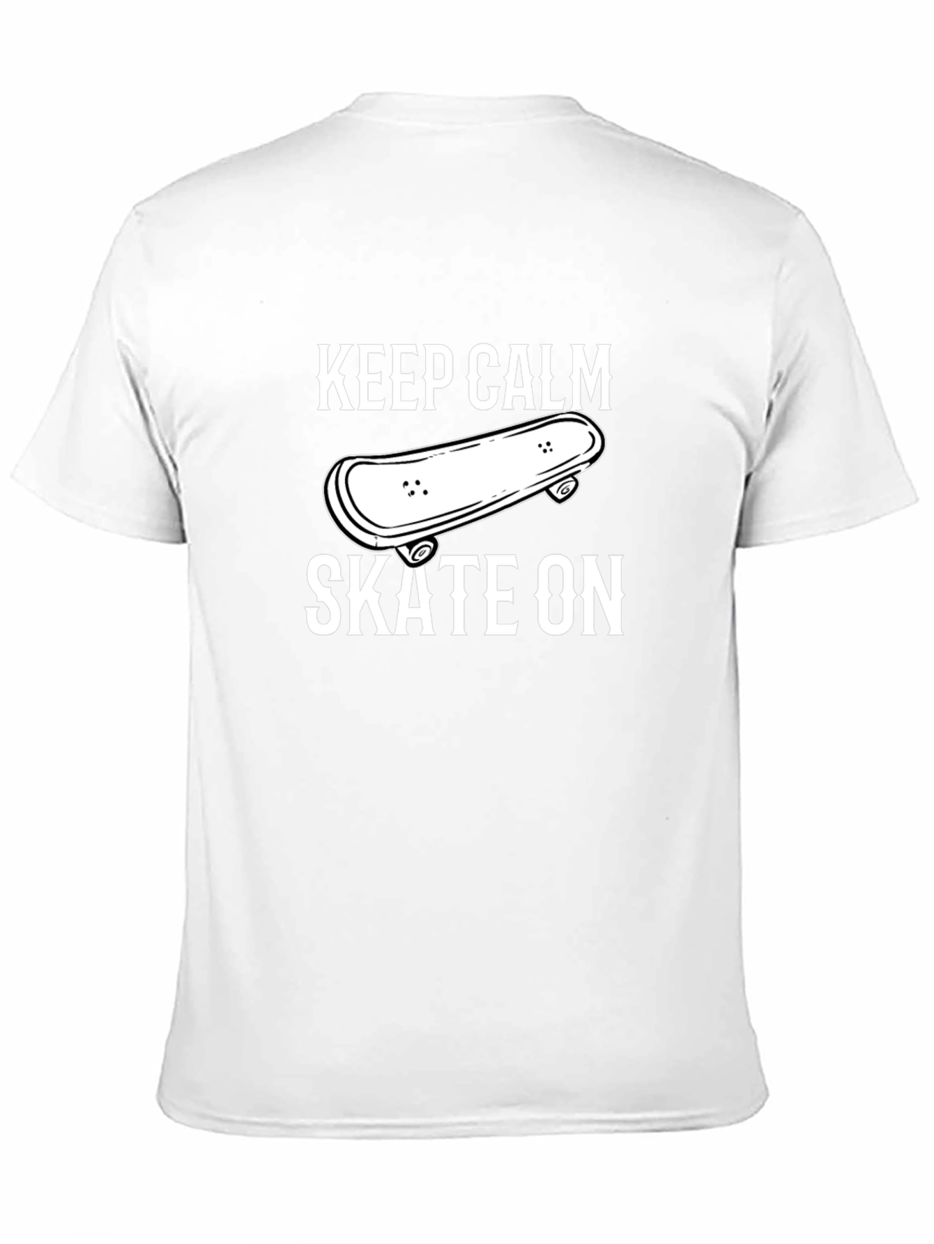 Keep Calm Skate On T-Shirt - Black Cotton Blend