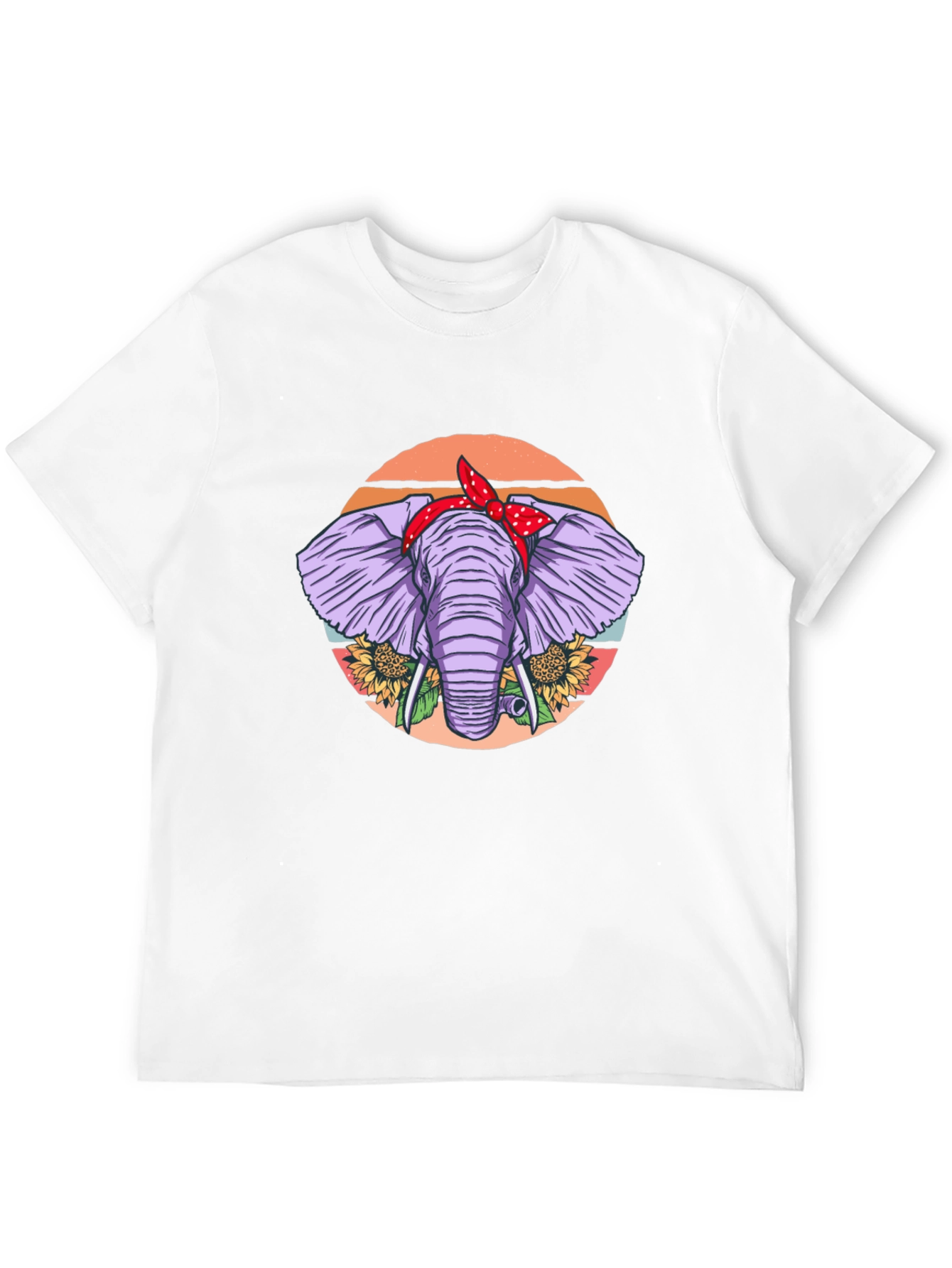 Elephant Bandana T-Shirt - Cute Animal Graphic Tee