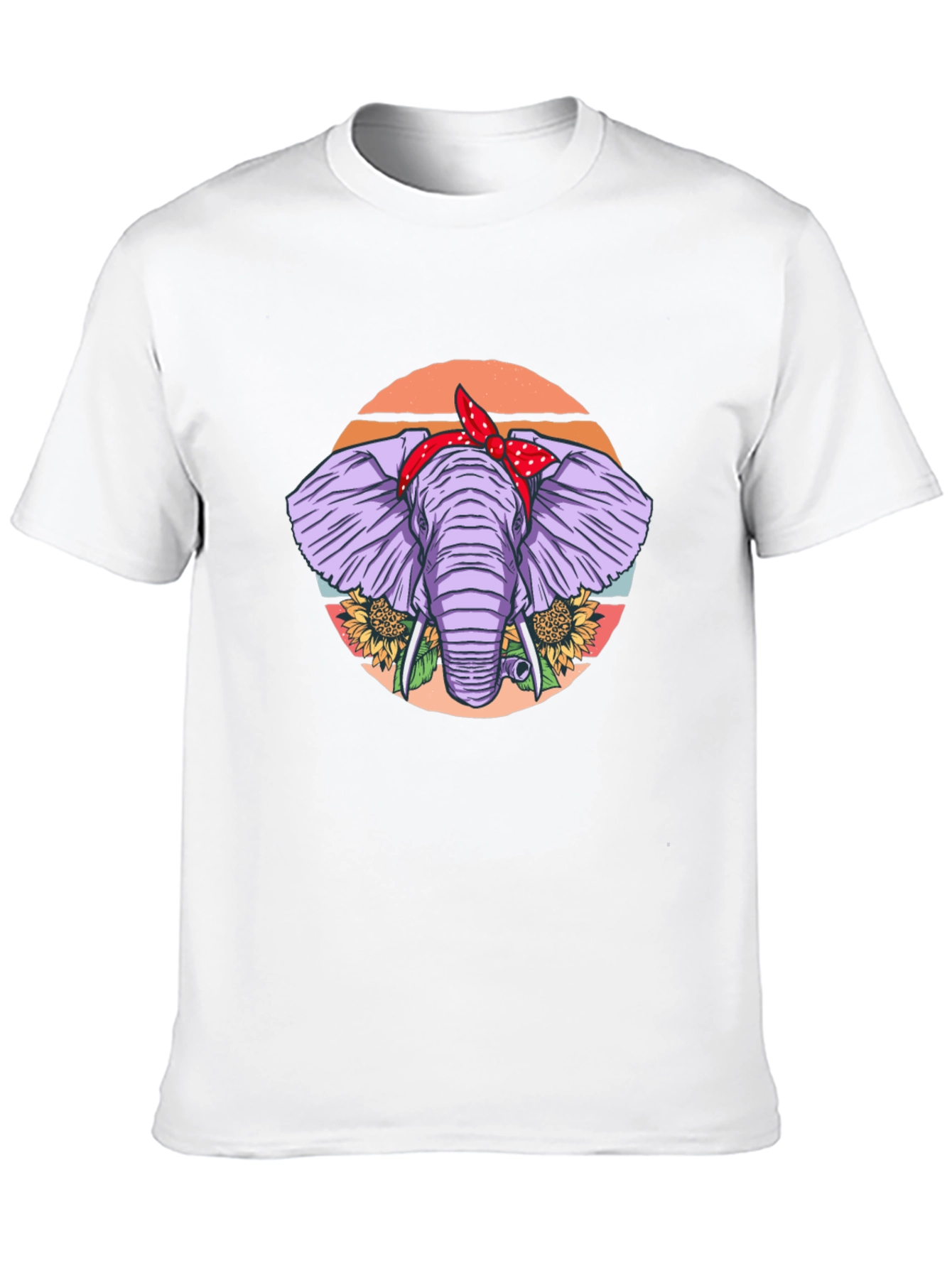 Elephant Bandana T-Shirt - Cute Animal Graphic Tee