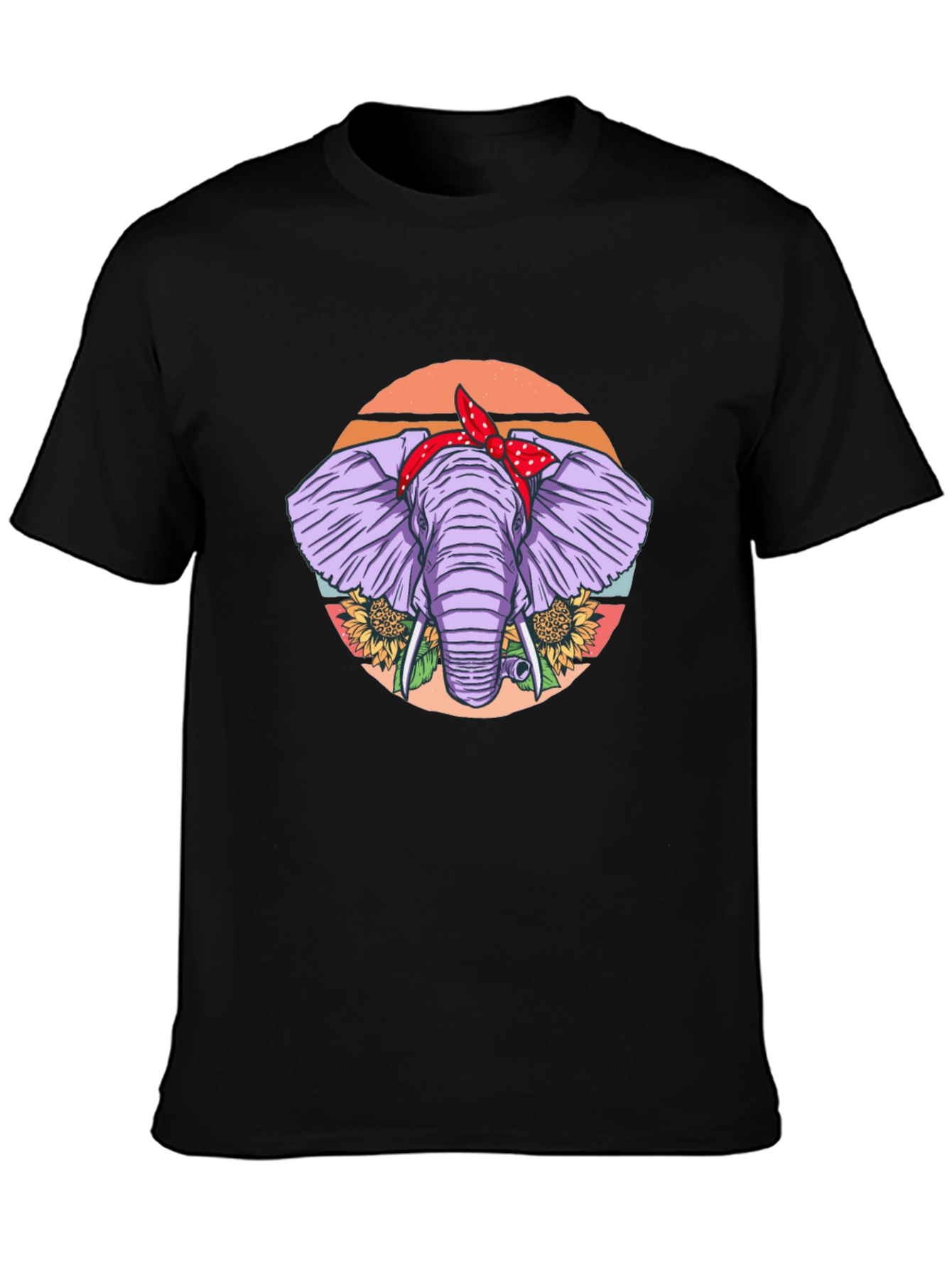 Elephant Bandana T-Shirt - Cute Animal Graphic Tee