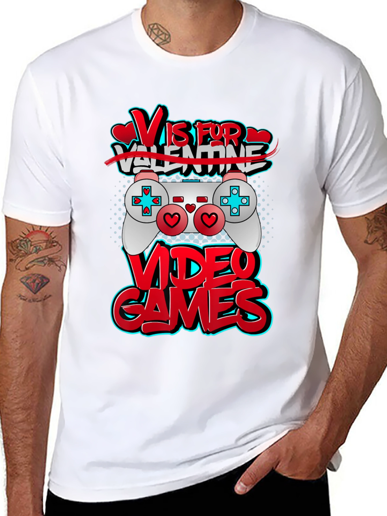 V is for Video Games Black T-Shirt