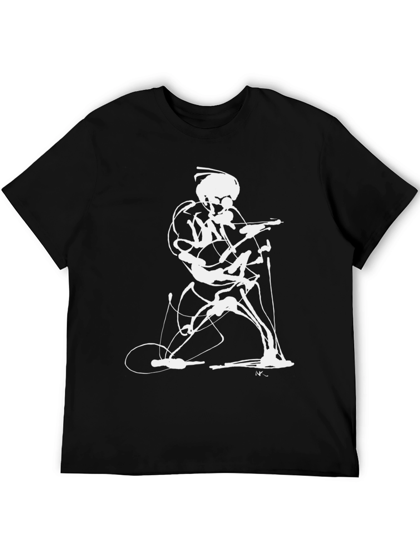 Abstract Guitarist Black T-Shirt