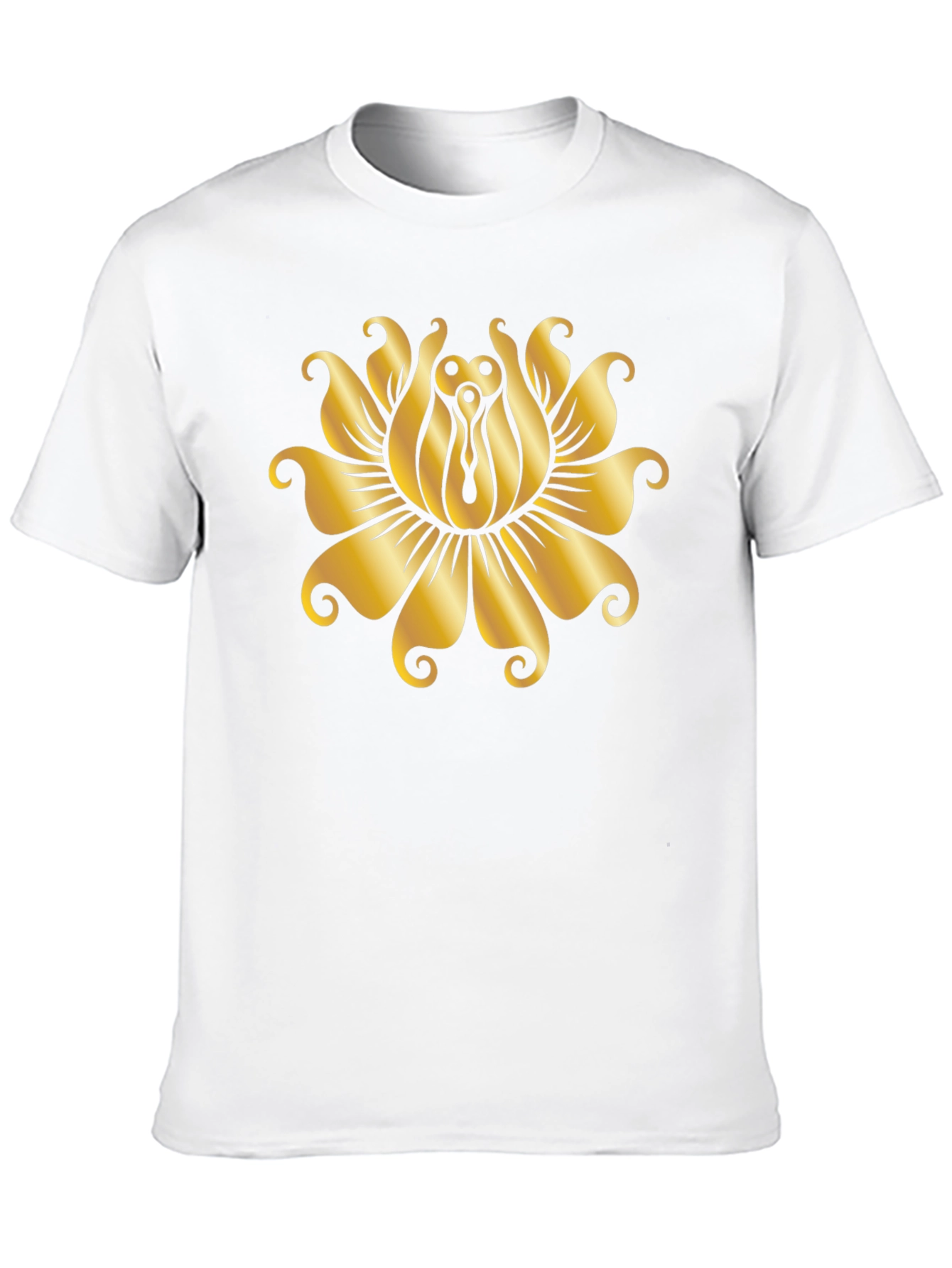 Golden Lotus Black T-Shirt - Unique Design