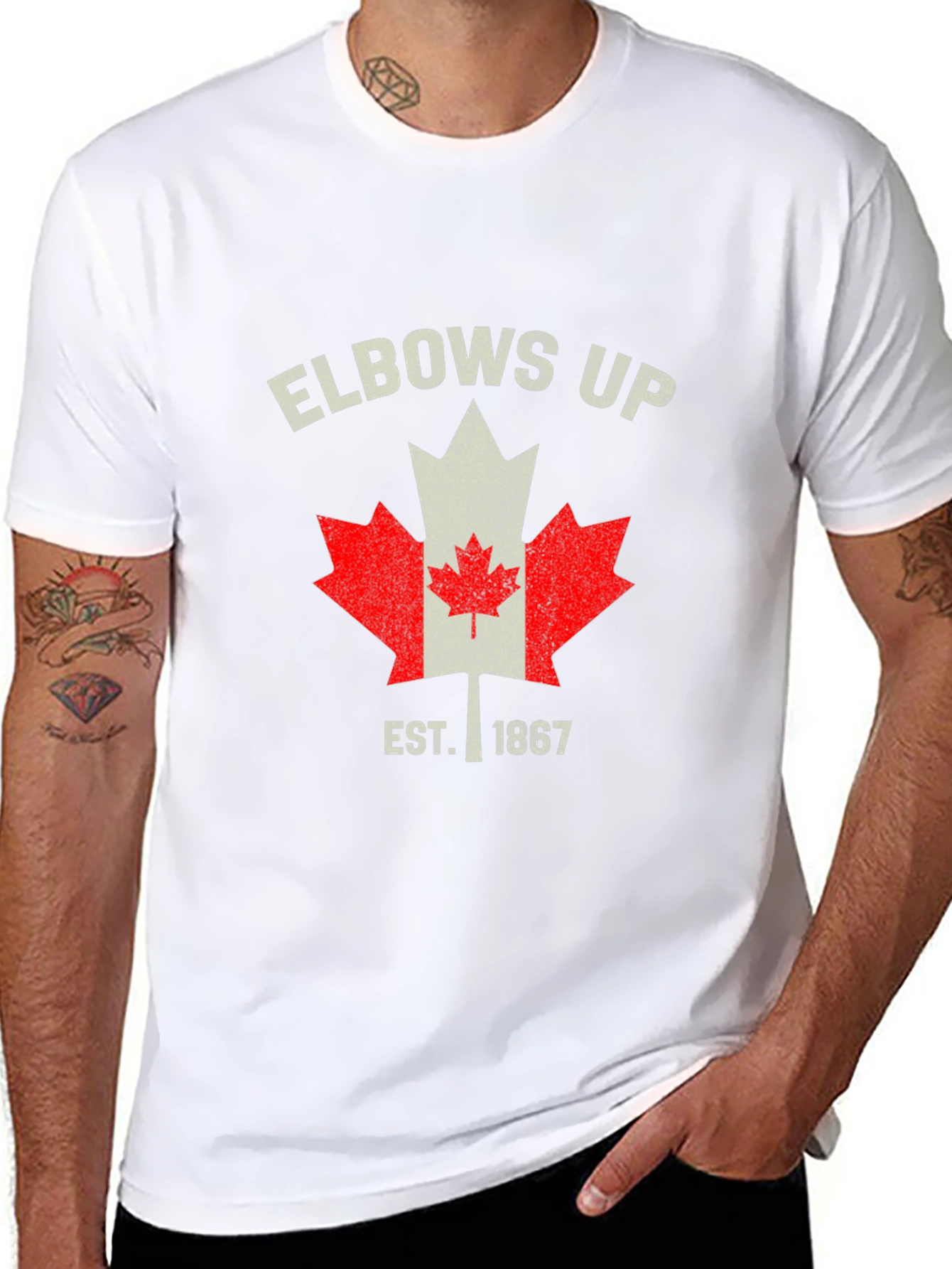 Elbows Up Canada Maple Leaf Est. 1867 T-Shirt