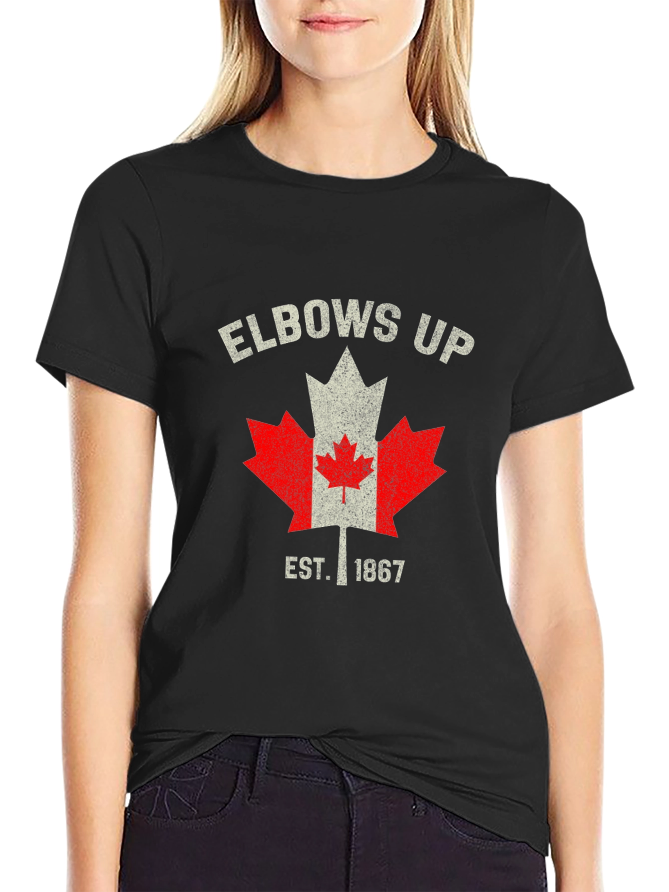 Elbows Up Canada Maple Leaf Est. 1867 T-Shirt
