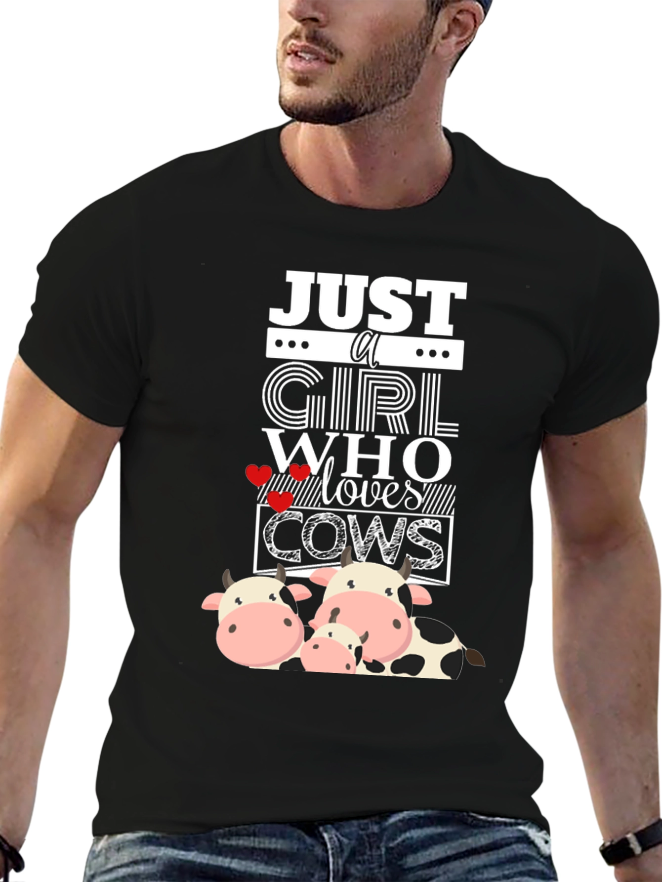 Just a Girl Who Loves Cows Graphic Tee