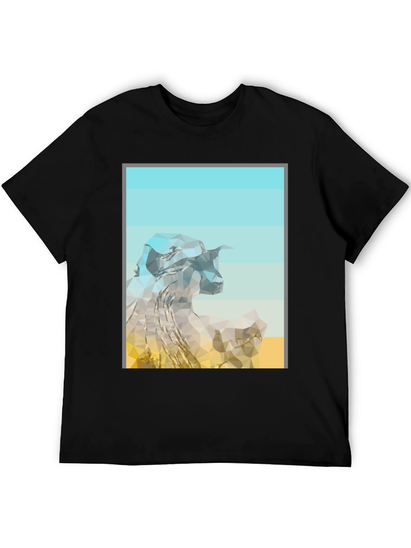 Abstract Mountain Graphic Tee - Modern Black T-Shirt