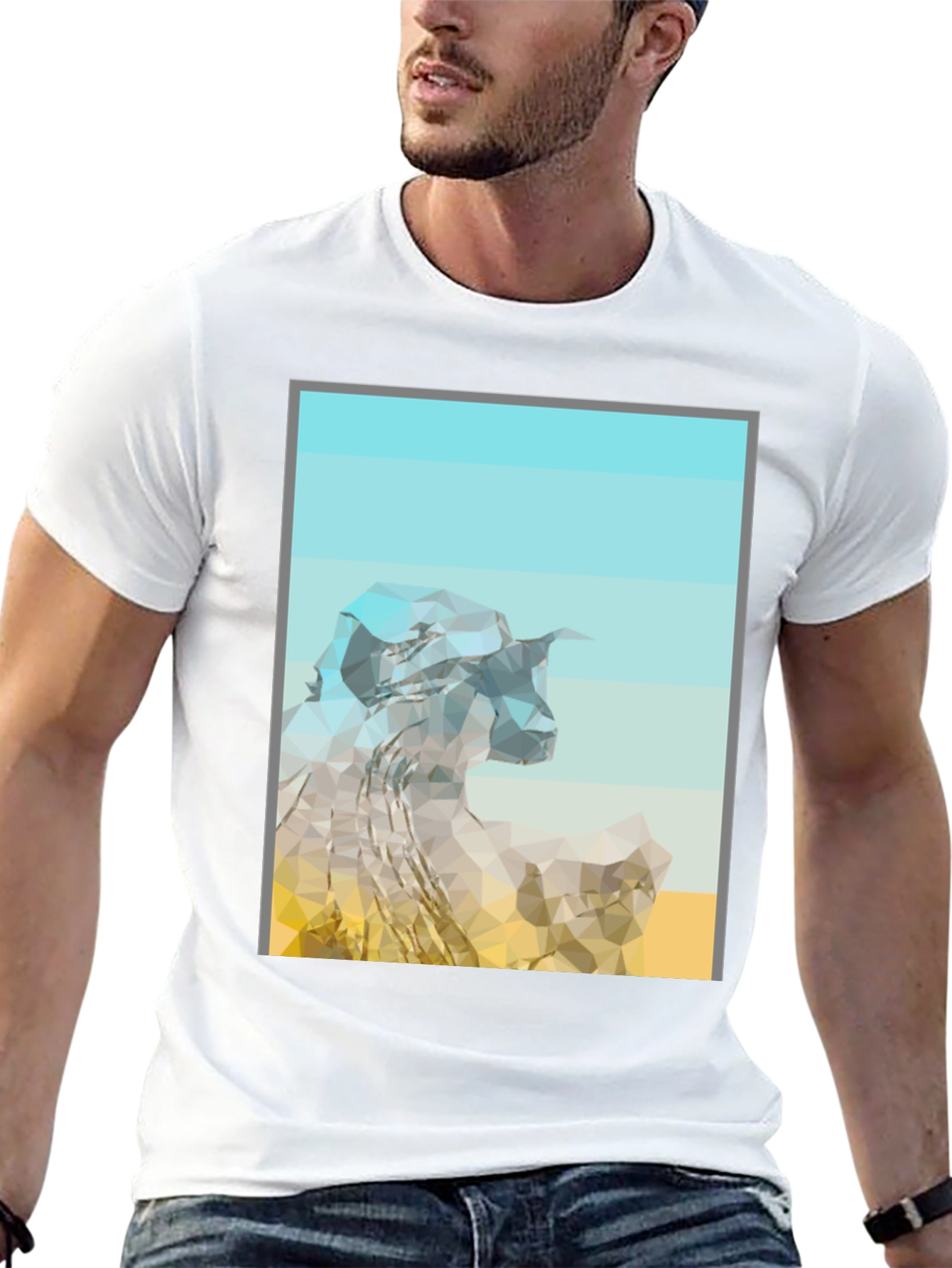Abstract Mountain Graphic Tee - Modern Black T-Shirt