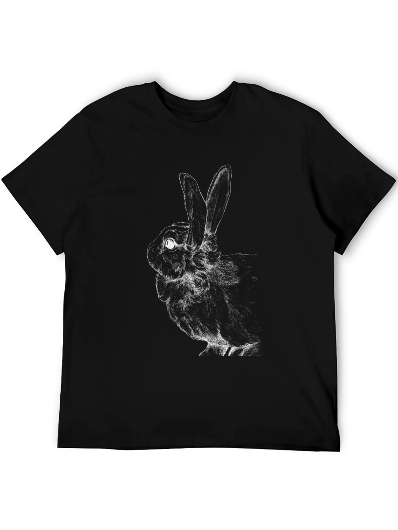 Black Rabbit Graphic Tee - Soft Cotton Blend