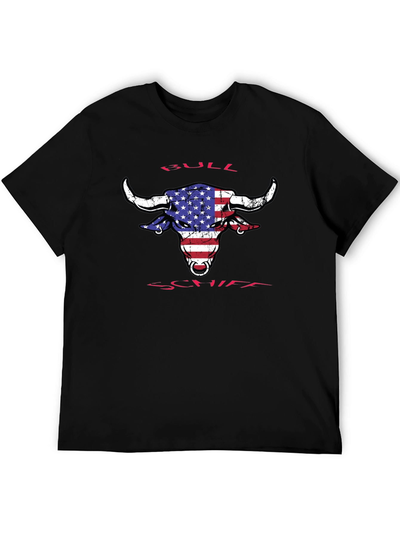 American Flag Bull T-Shirt - Patriotic Graphic Tee