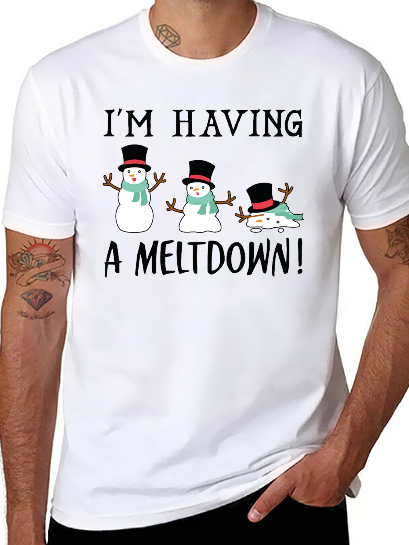 Funny Snowman Meltdown Graphic Tee