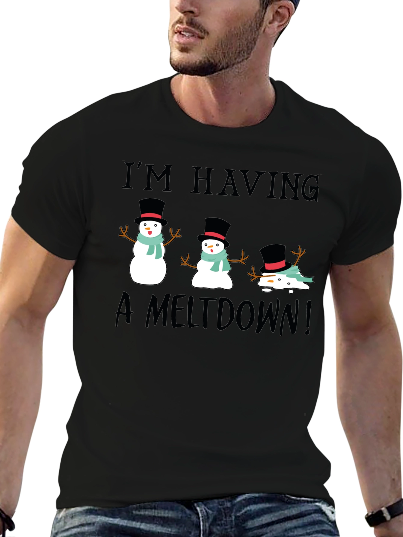 Funny Snowman Meltdown Graphic Tee