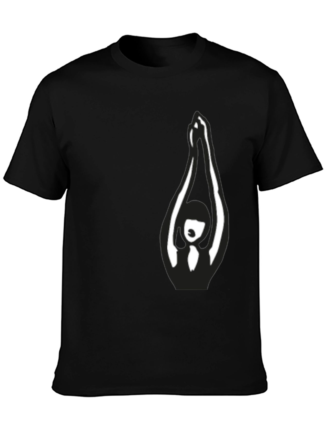 Black T-Shirt with Abstract Yoga Graphic