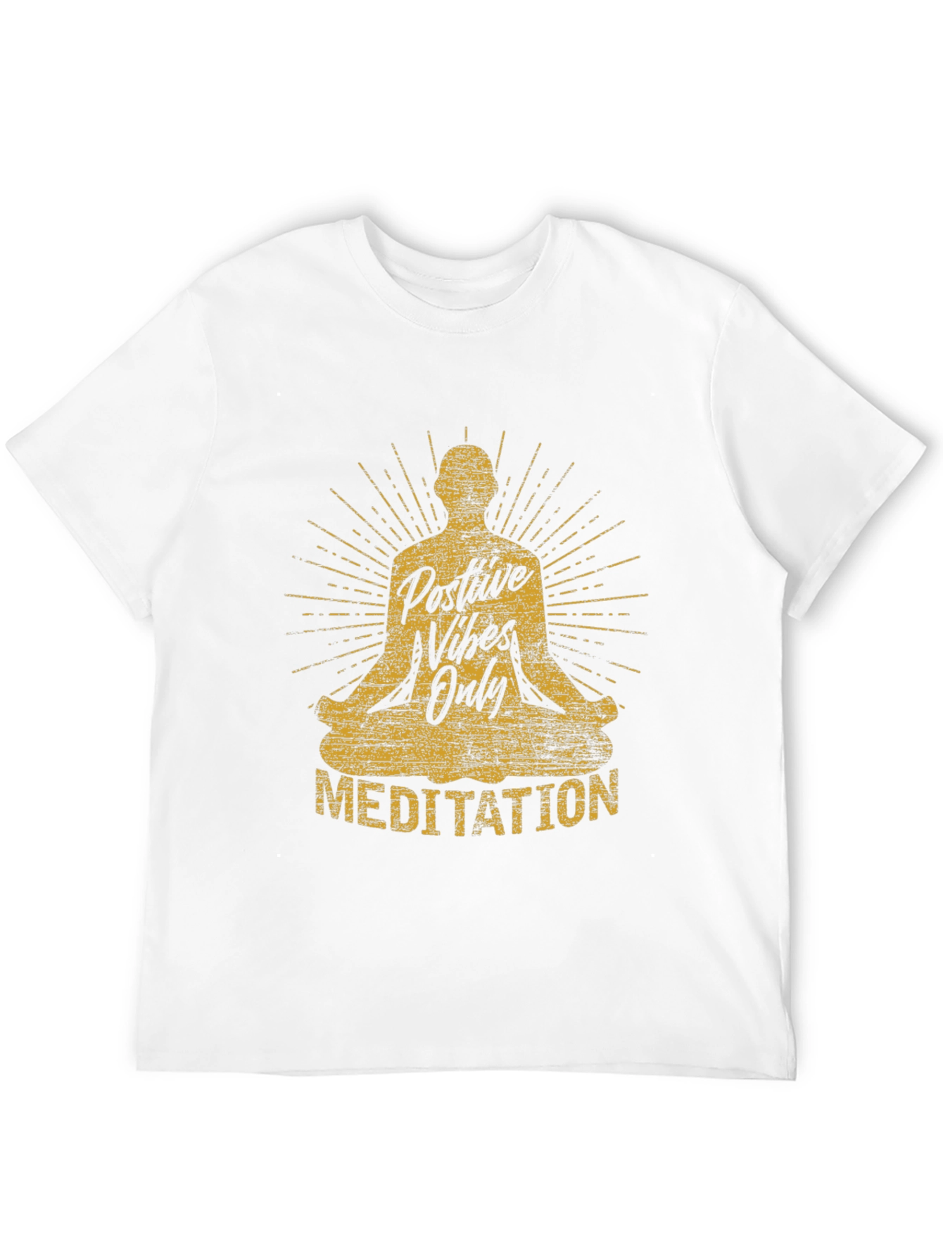 Positive Vibes Only Meditation Graphic T-Shirt