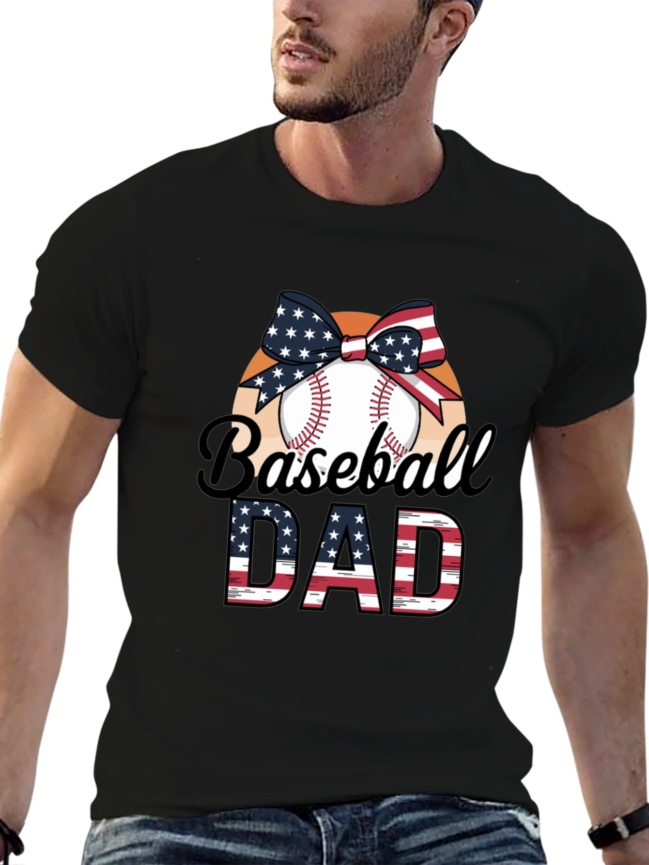 Baseball Dad Patriotic T-Shirt