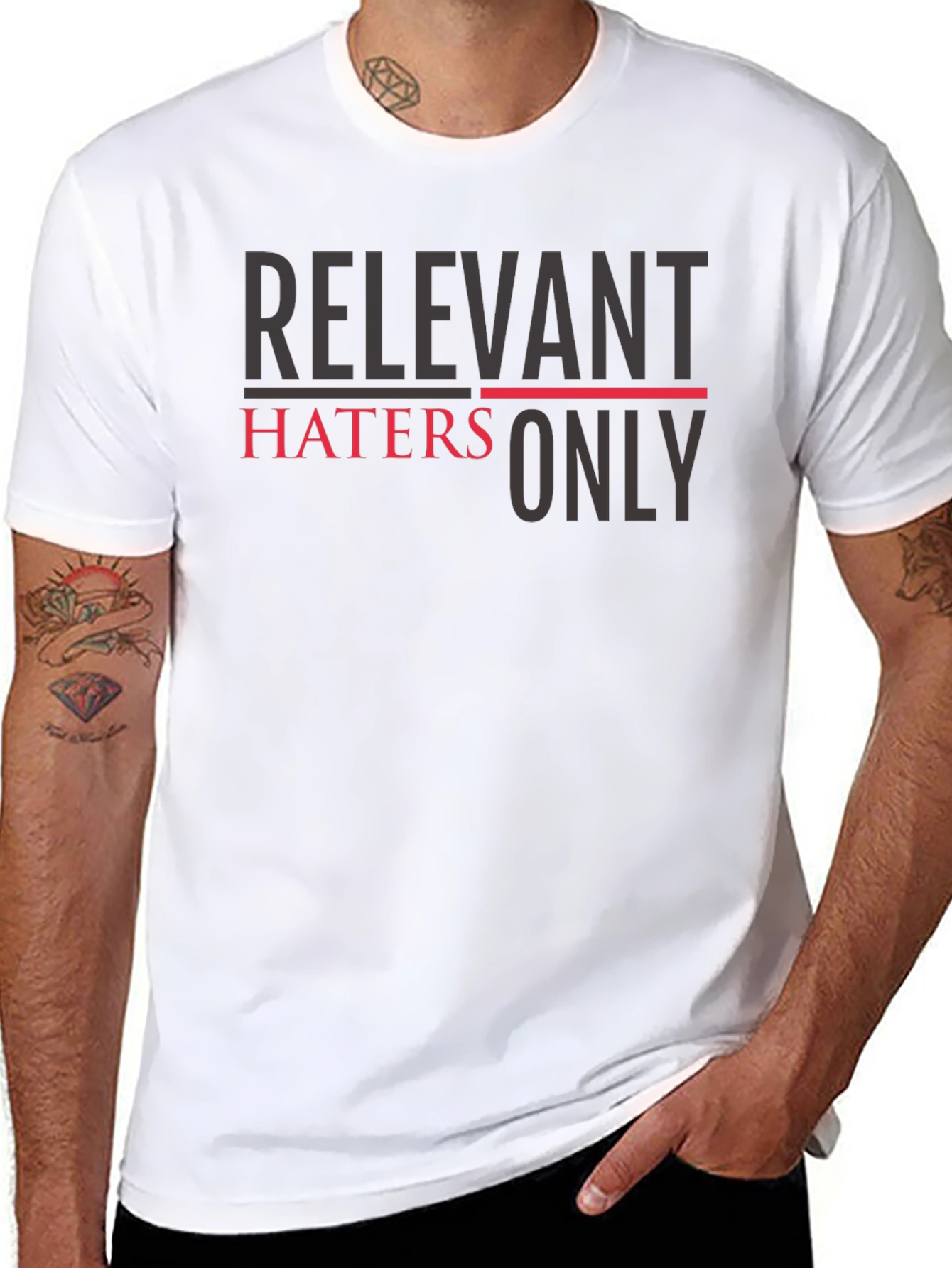 Relevant Haters Only Graphic Tee - Trendy Slogan T-Shirt