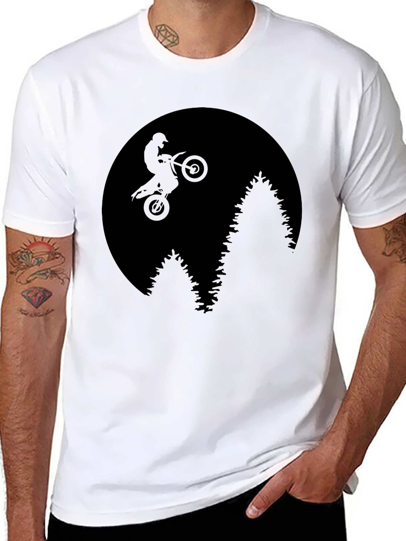 Motorcross Silhouette Graphic Tee - Black